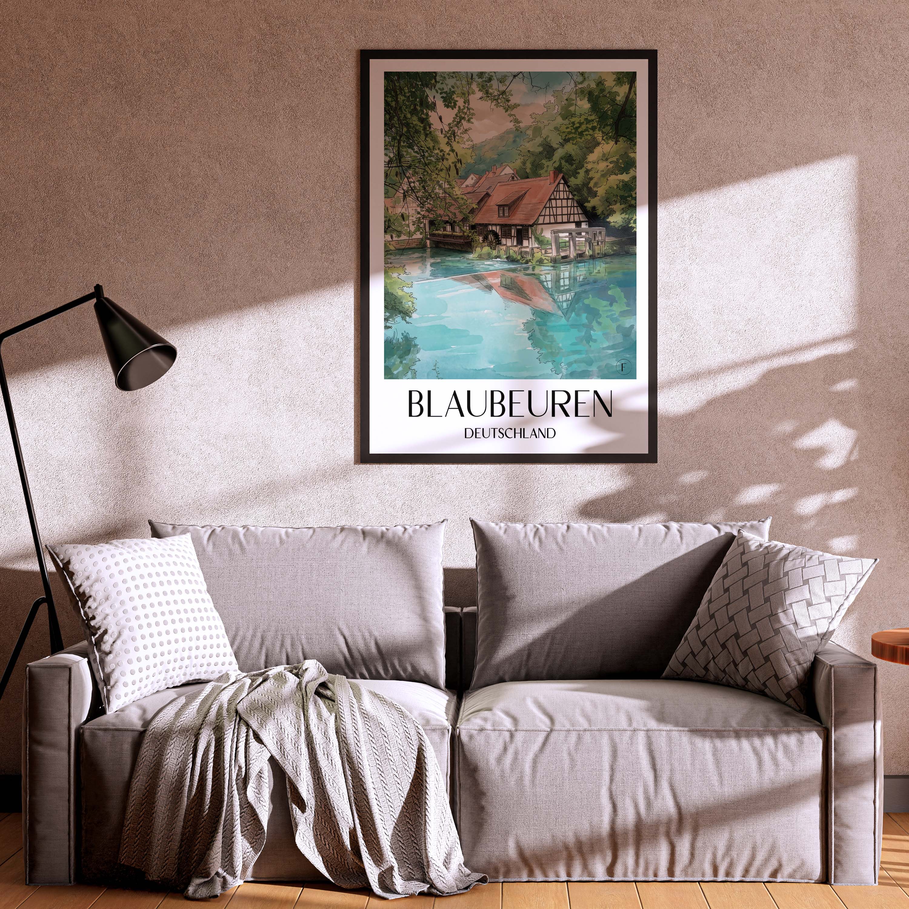 blaubeuren-deutschland-poster-aquarell