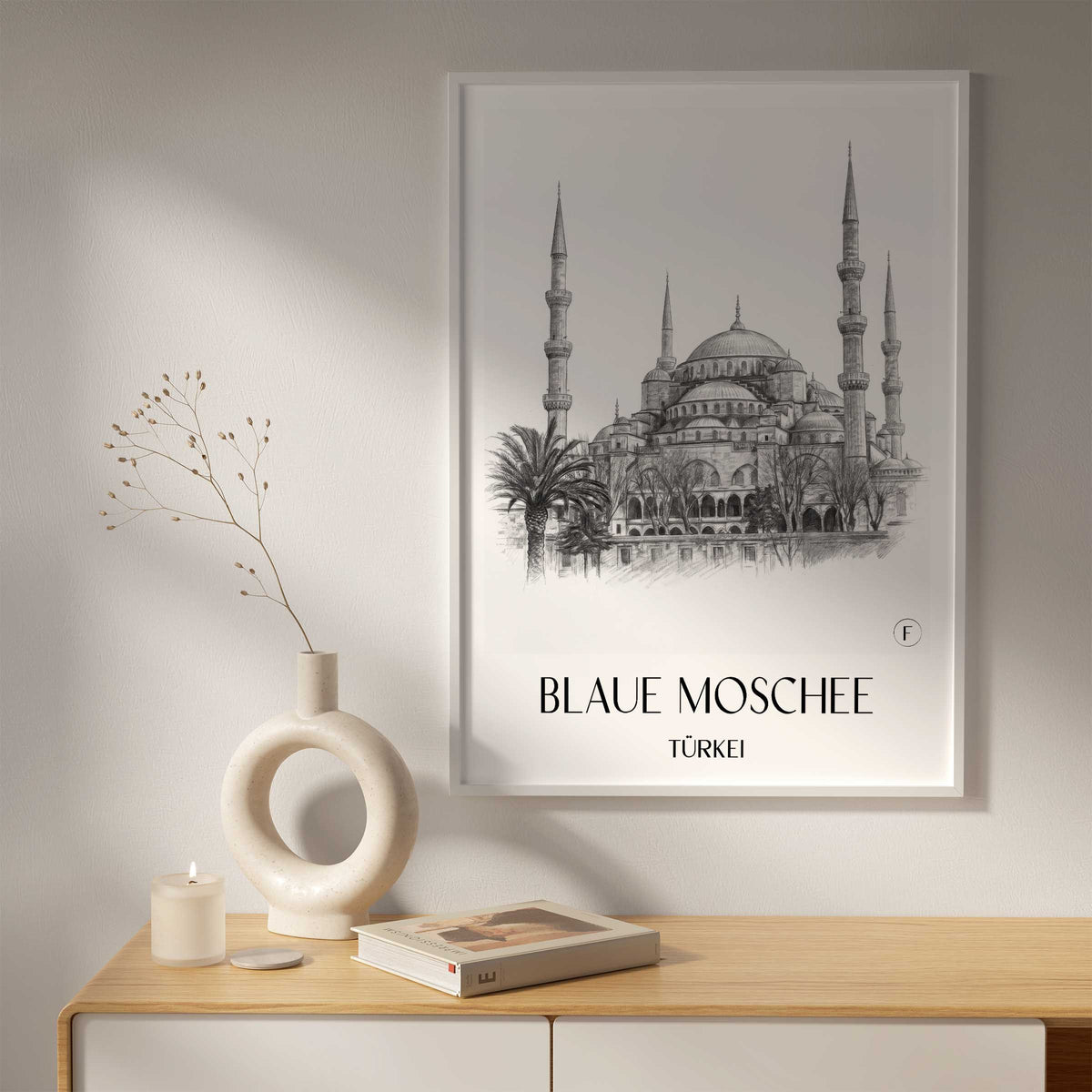 blaue-moschee-türkei-poster-bleistift-zeichnung-drawing