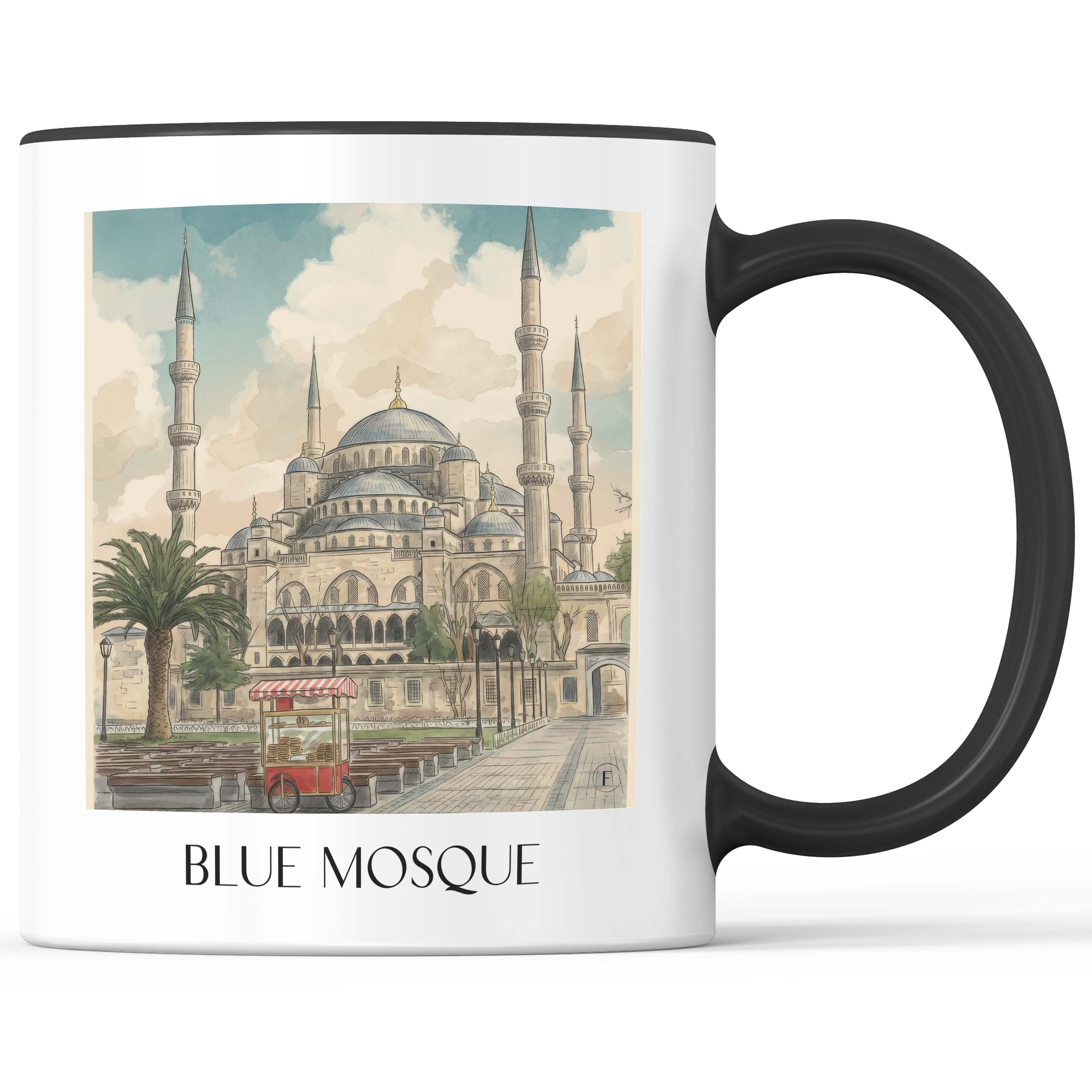 Blaue Moschee - Türkei Becher - Kaffeetasse im Aquarell Stil - favplace