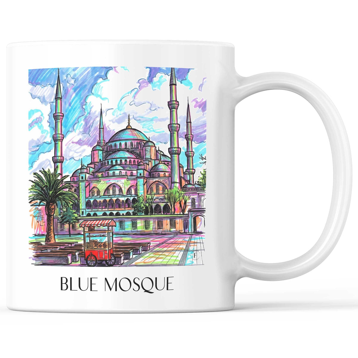 Blaue Moschee - Türkei Becher - Kaffeetasse im Tag Graffiti Stil - favplace