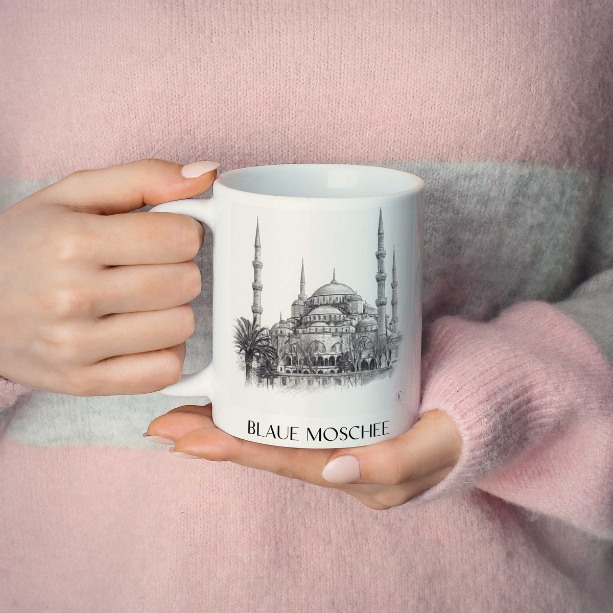 blaue-moschee-türkei-kaffeebecher-bleistift-zeichnung-drawing