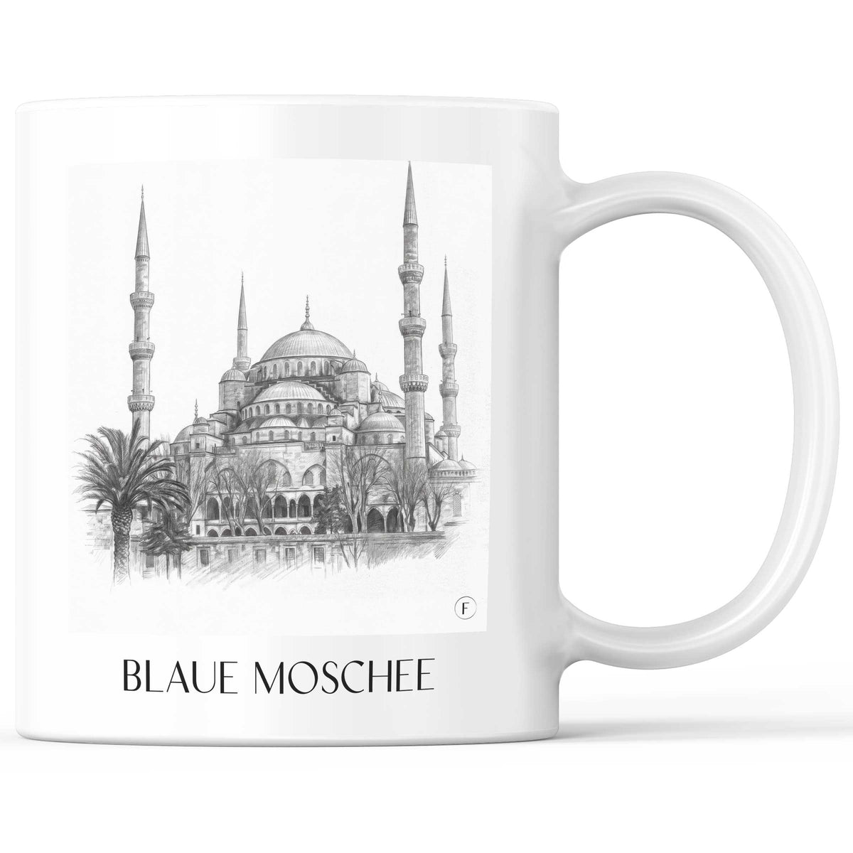 Blaue Moschee - Türkei Becher - Kaffeetasse im Zeichnung Stil - favplace