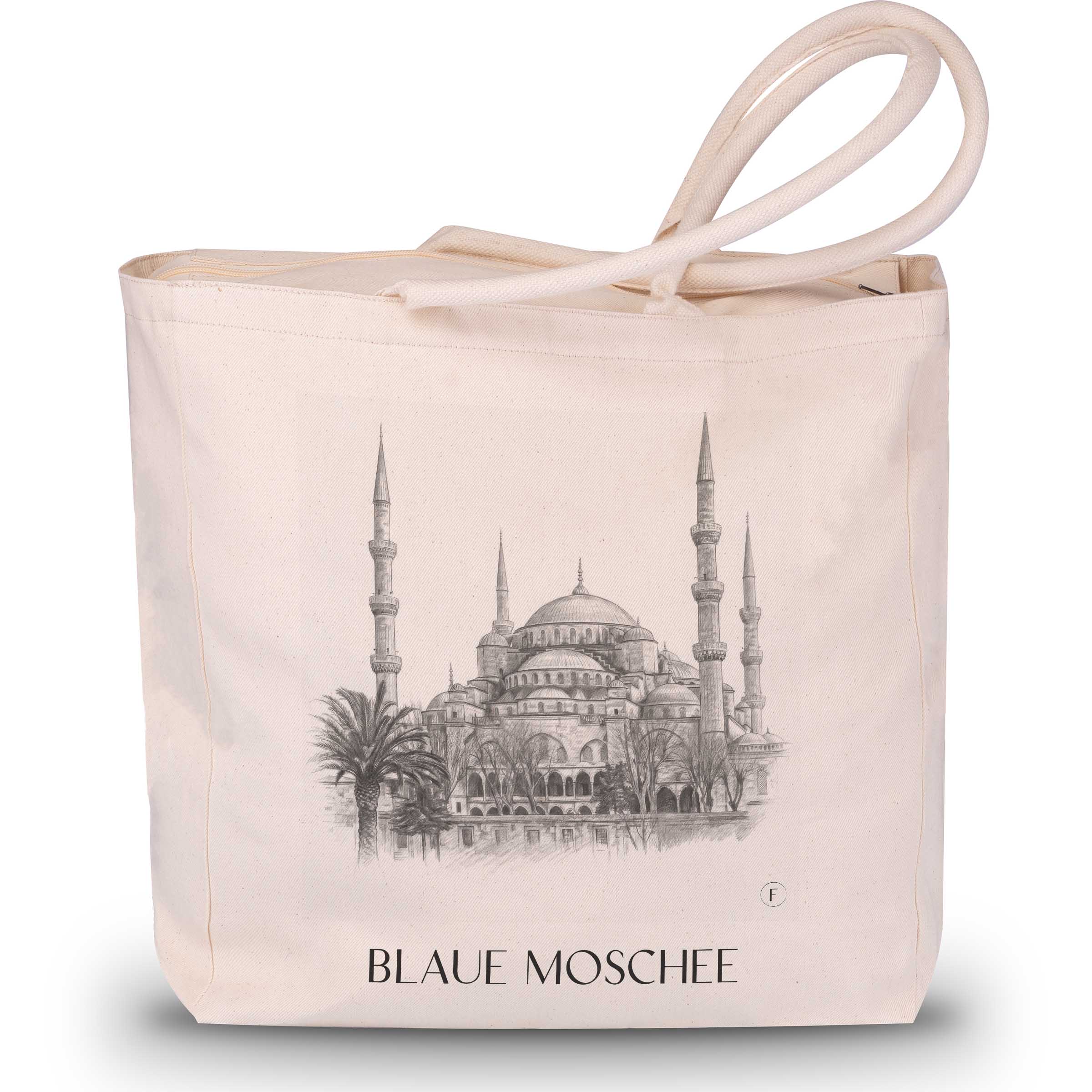 blaue-moschee-tĂŒrkei-einkaufstasche-bleistift-zeichnung-drawing
