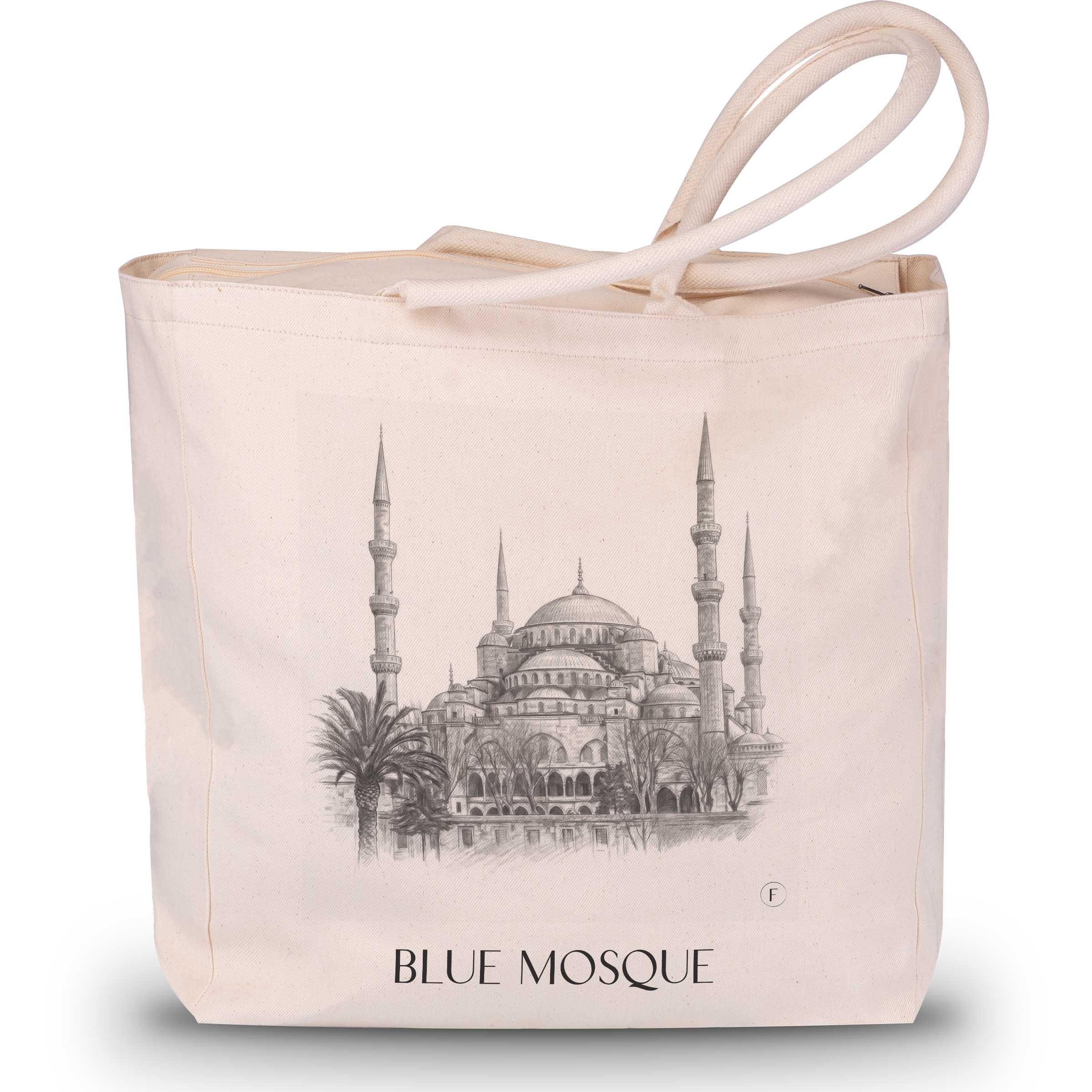 Blaue Moschee - TĂŒrkei Tote Bag - Einkaufstasche im Zeichnung Stil