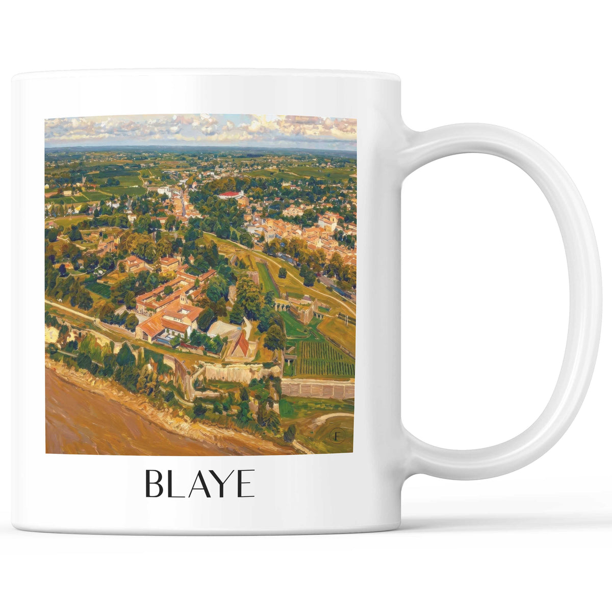 Blaye Kaffeebecher - Estuaire de la Gironde - Frankreich Becher - Kaffeetasse im Ölgemälde Stil - favplace