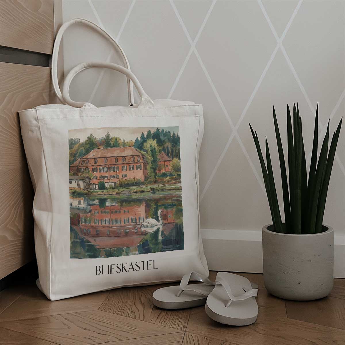 blieskastel-bliesgau-deutschland-einkaufstasche-aquarell
