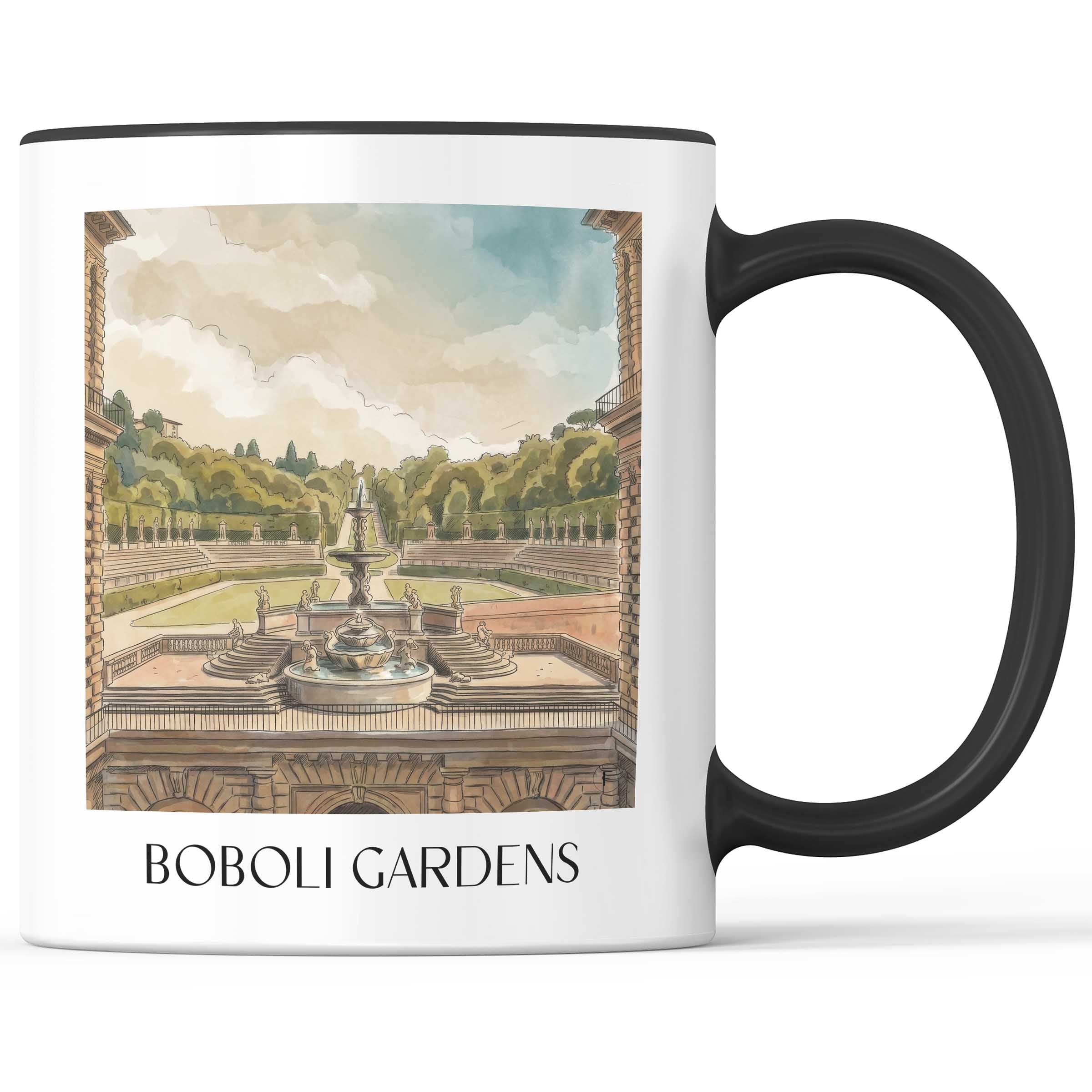 Boboli-Garten Kaffeebecher - Florenz - Italien Becher - Kaffeetasse im Aquarell Stil - favplace