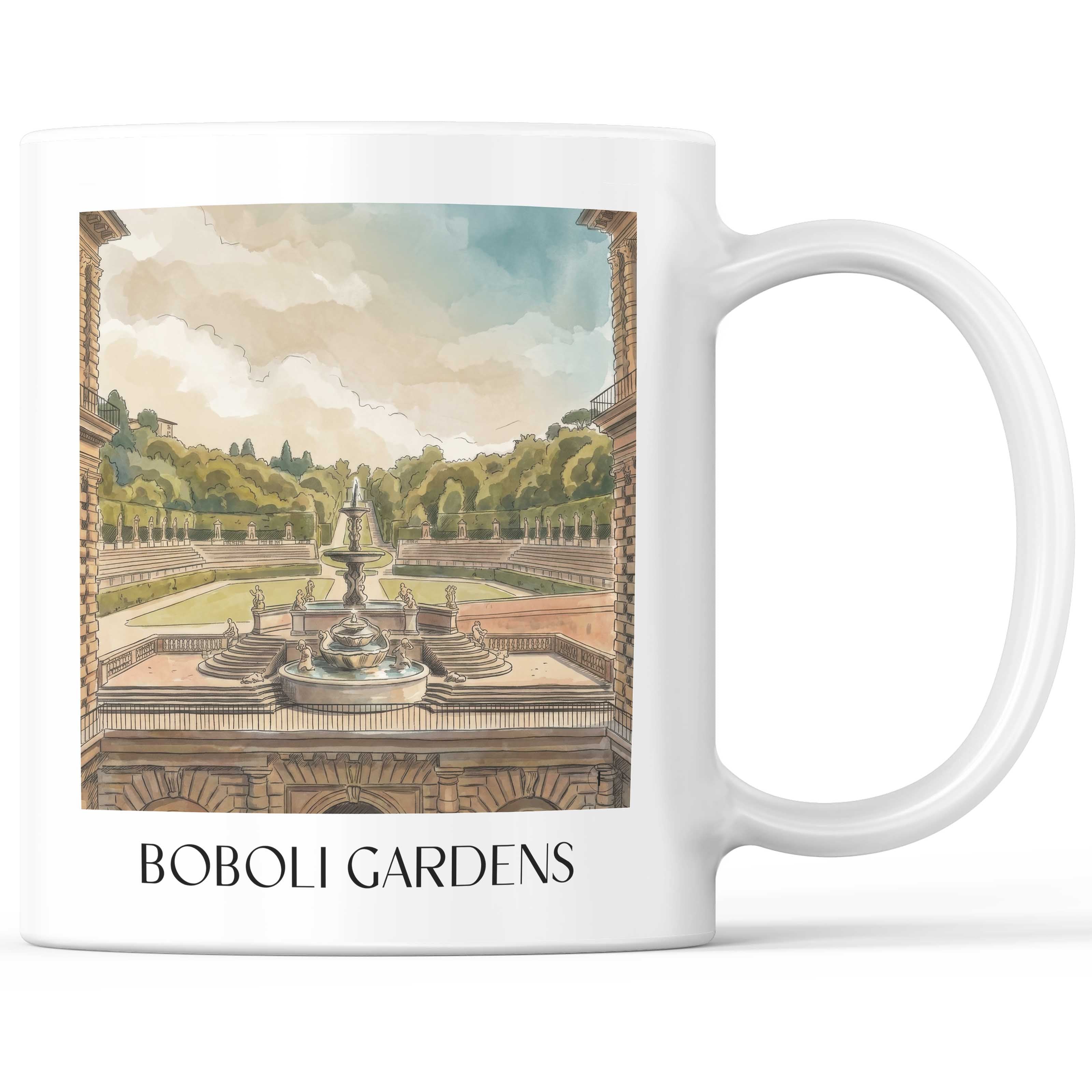 Boboli-Garten Kaffeebecher - Florenz - Italien Becher - Kaffeetasse im Aquarell Stil - favplace