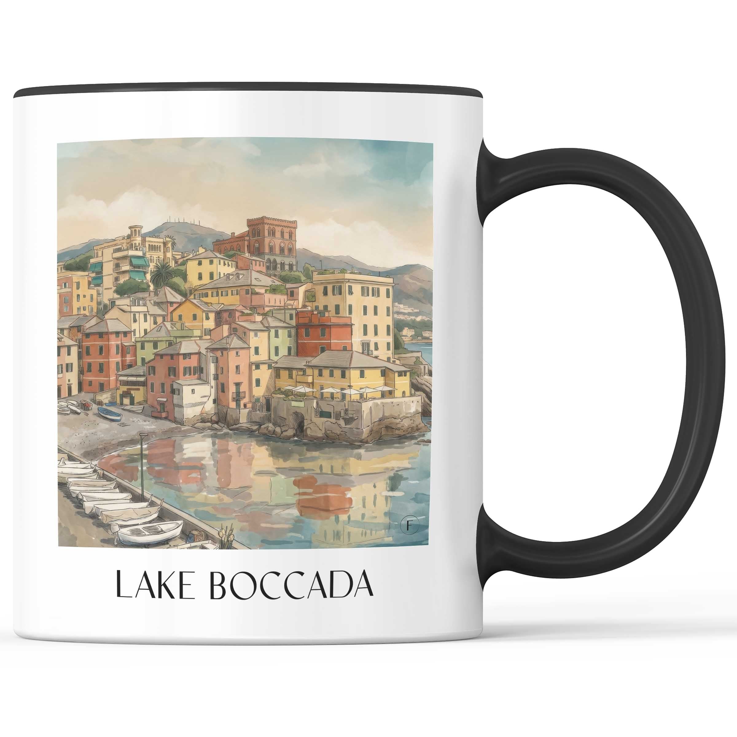 Boccadasee Kaffeebecher - Genua - Italien Becher - Kaffeetasse im Aquarell Stil - favplace