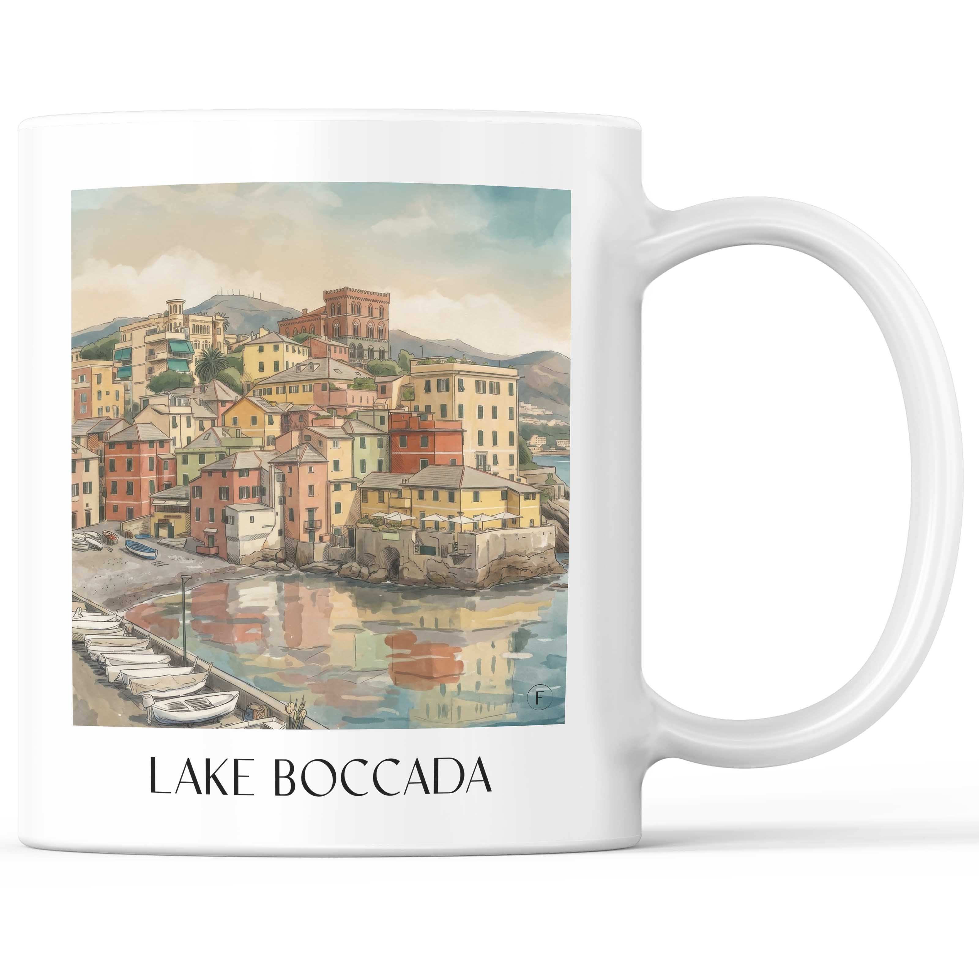 Boccadasee Kaffeebecher - Genua - Italien Becher - Kaffeetasse im Aquarell Stil - favplace
