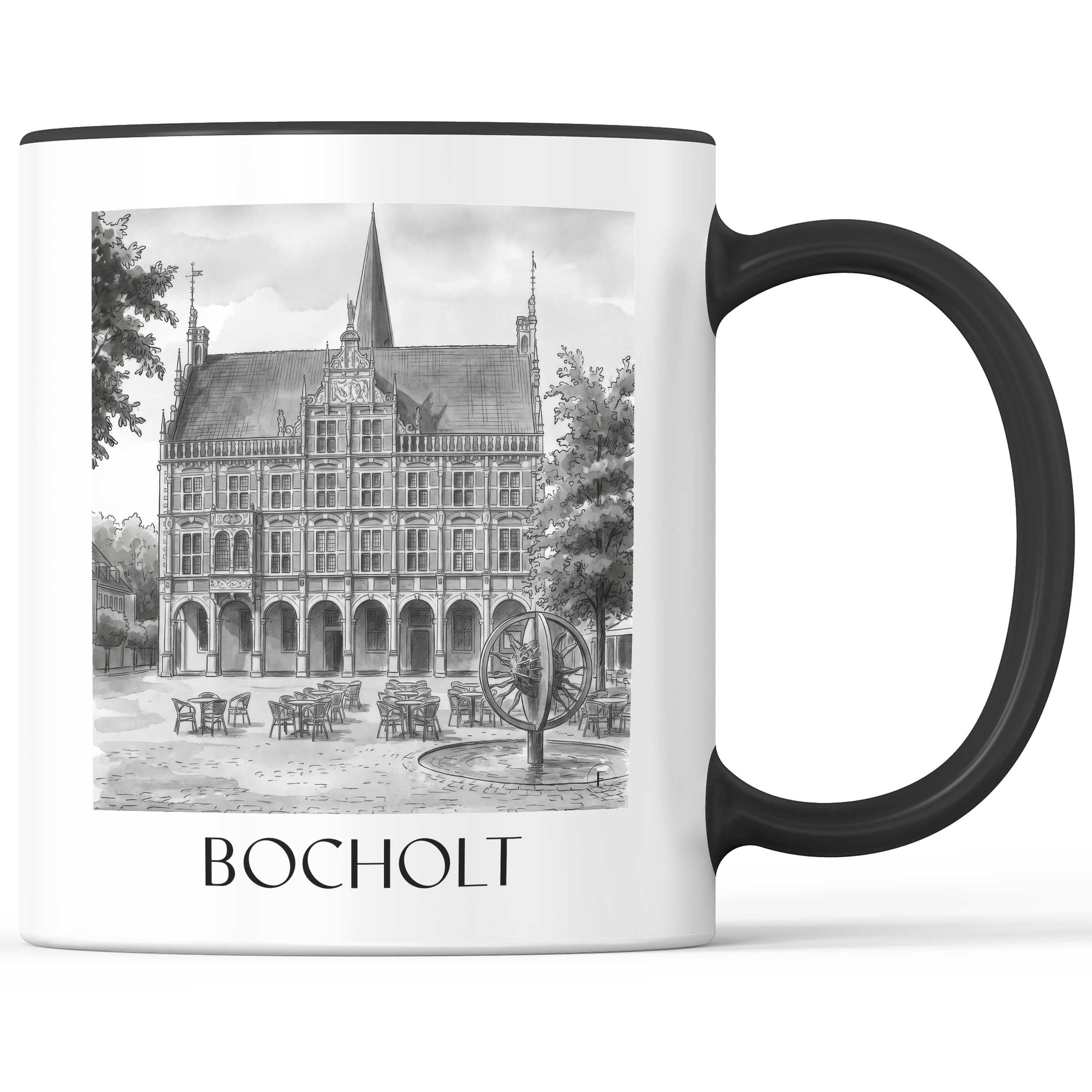bocholt-münsterland-deutschland-kaffeebecher-aquarell-schwarz-weiss