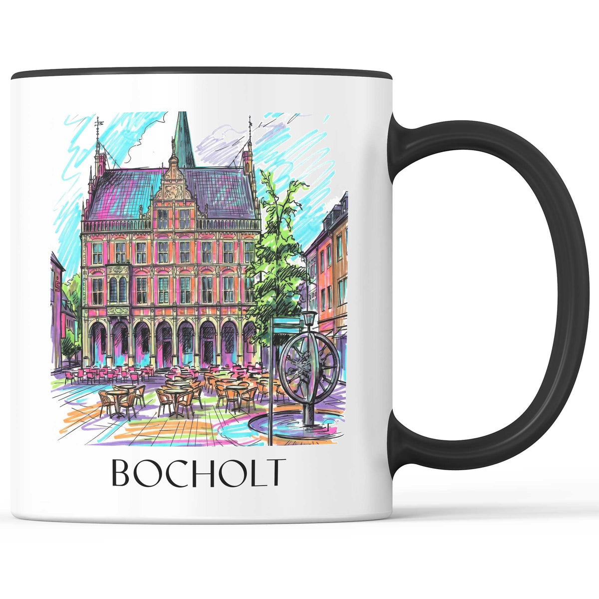 Bocholt Kaffeebecher - Münsterland - Deutschland Becher - Kaffeetasse im Tag Graffiti Stil - favplace