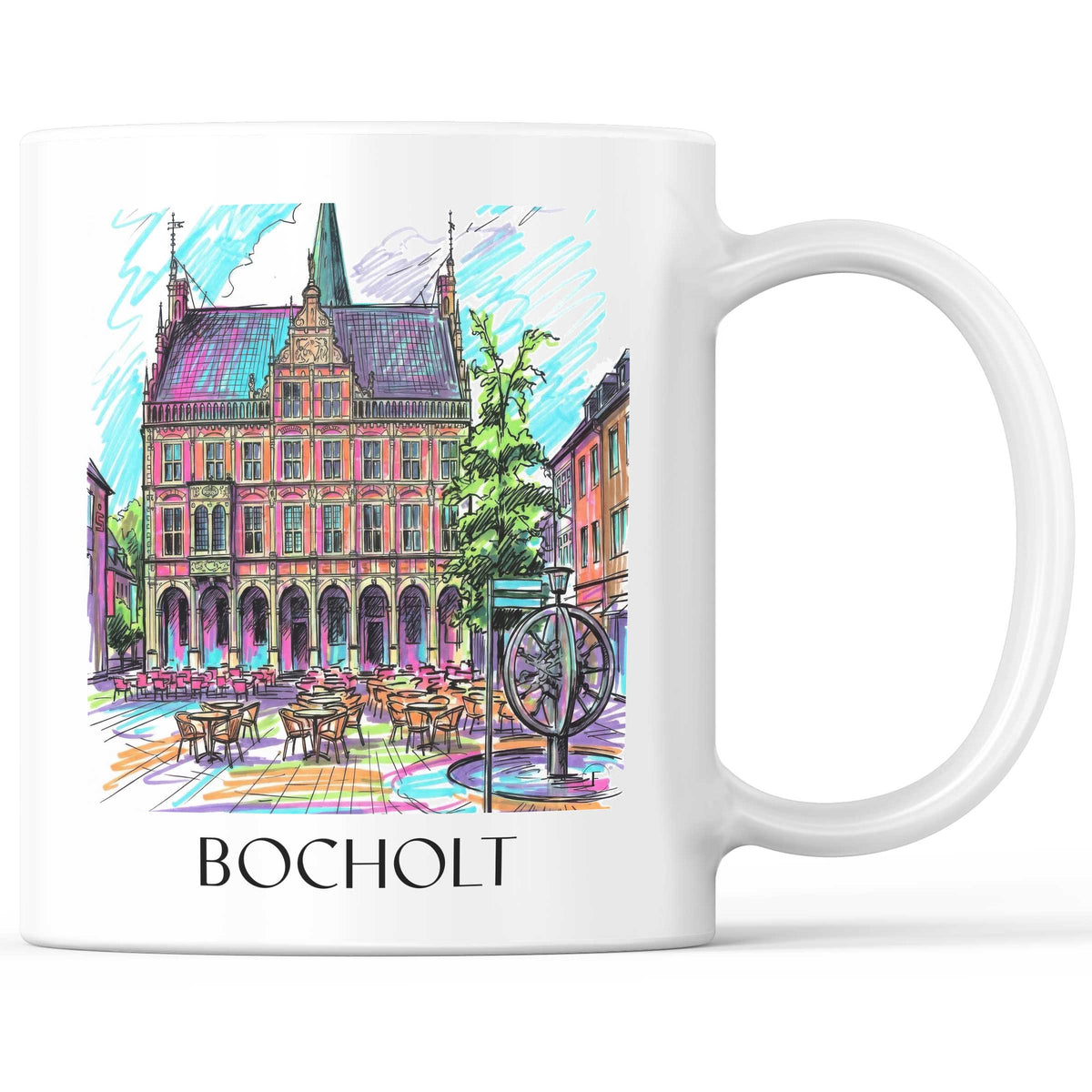 Bocholt Kaffeebecher - Münsterland - Deutschland Becher - Kaffeetasse im Tag Graffiti Stil - favplace