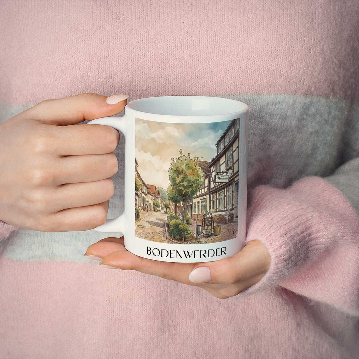 bodenwerder-weserbergland-deutschland-kaffeebecher-aquarell