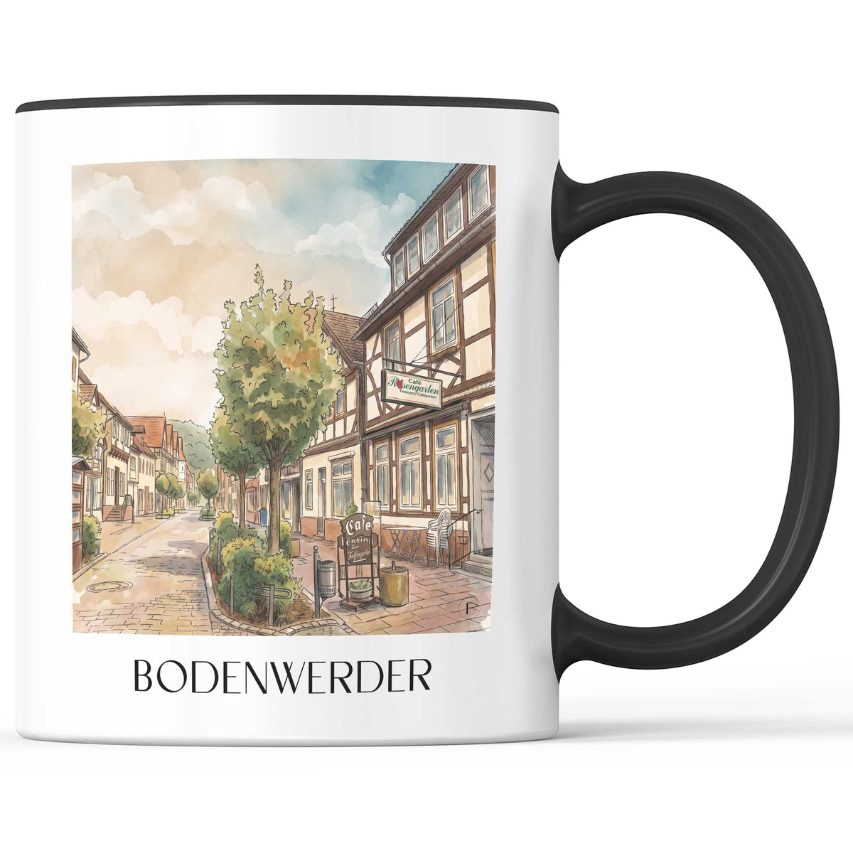 bodenwerder-weserbergland-deutschland-kaffeebecher-aquarell