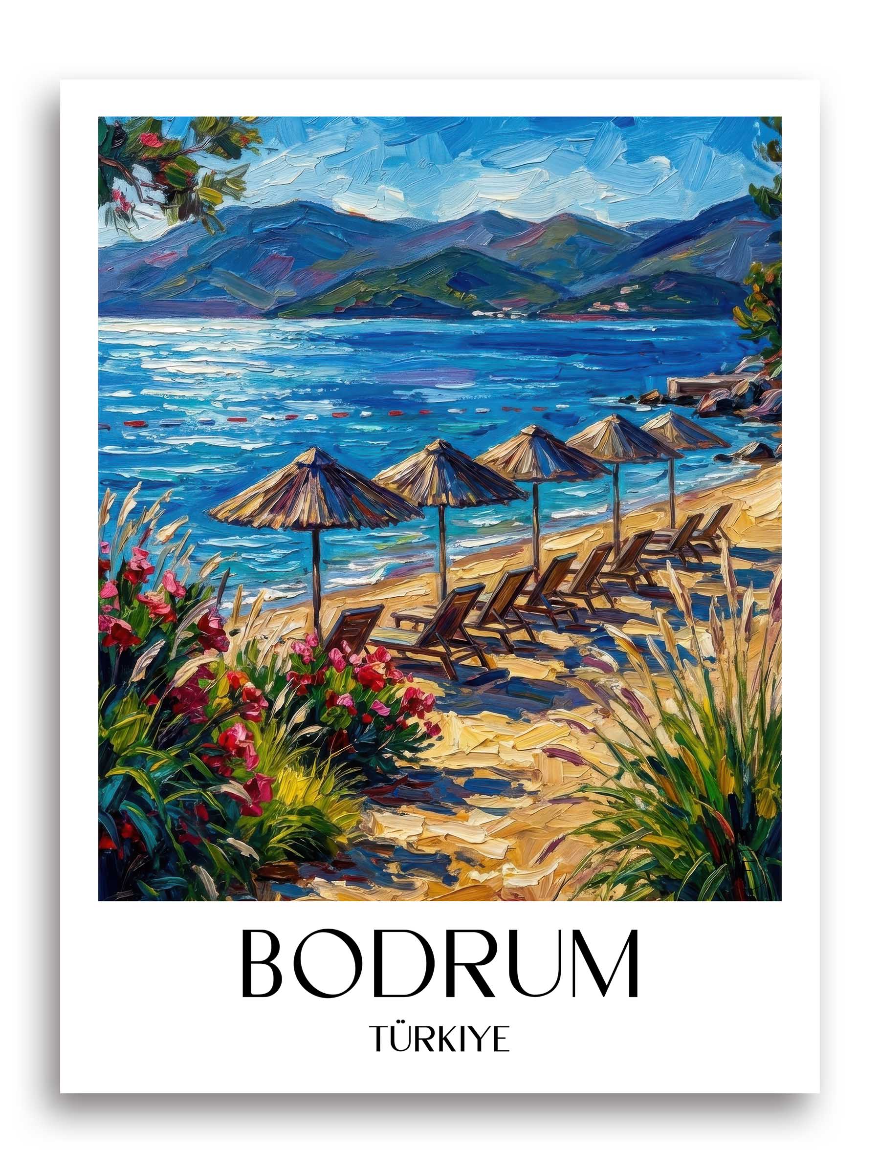 Bodrum Poster - - Türkei Kunstdruck - Ölgemälde von A4 bis A1 - favplace
