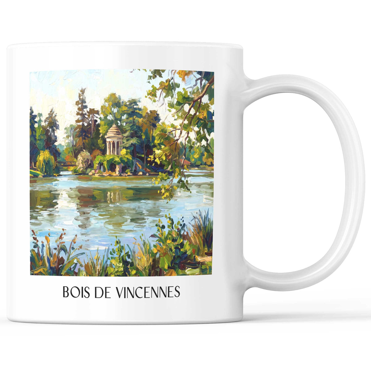 Bois de Vincennes Kaffeebecher - Île-de-France - Frankreich Becher - Kaffeetasse im Ölgemälde Stil - favplace