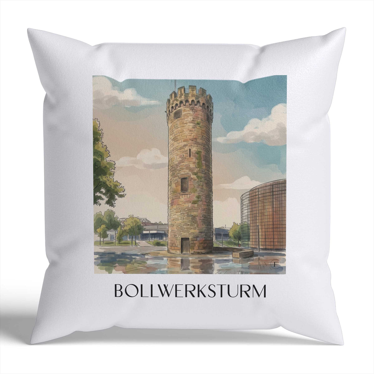 bollwerksturm-heilbronn-deutschland-kissenbezug-aquarell