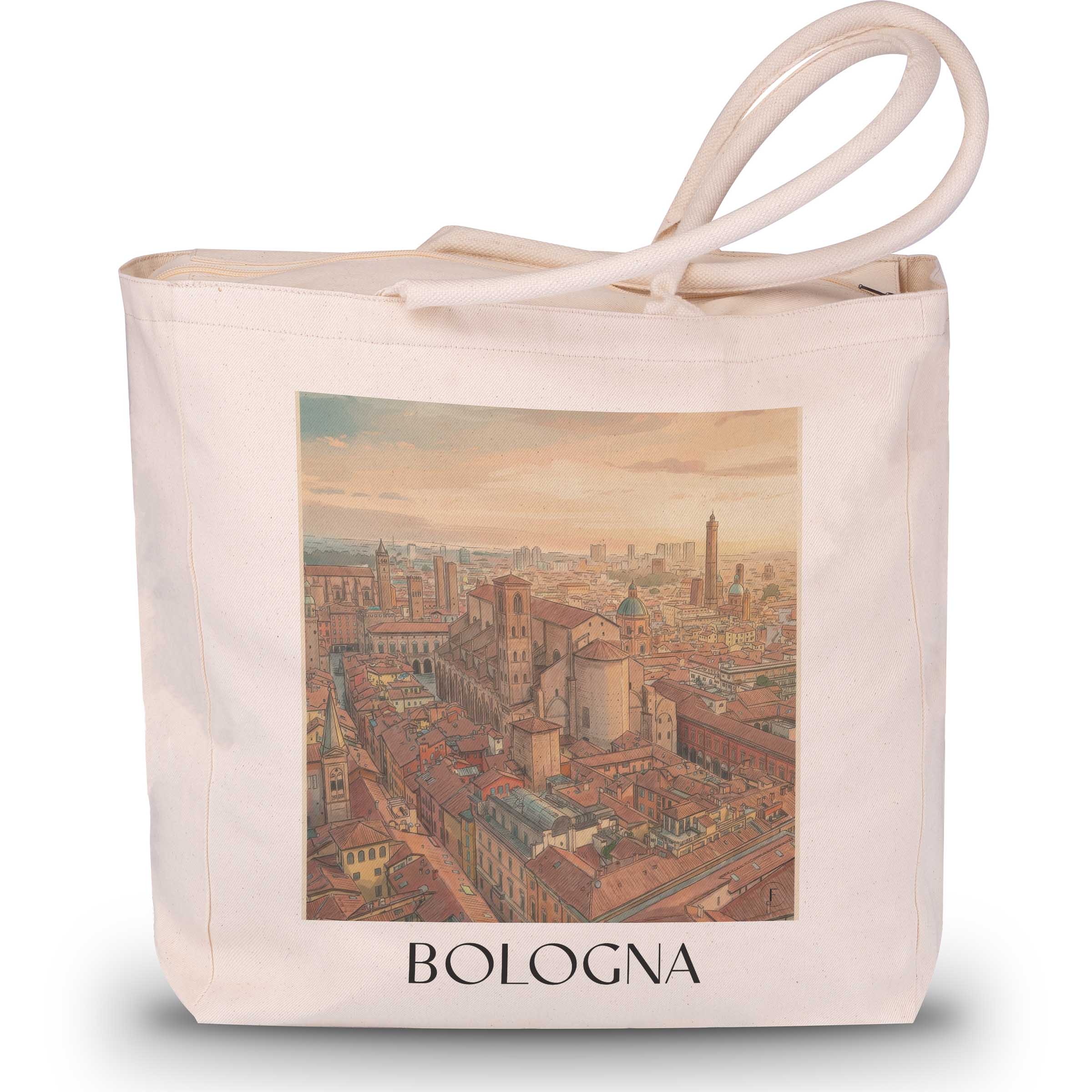 Bologna Shopping Tasche - Italien - Italien Tote Bag - Einkaufstasche im Aquarell Stil - favplace