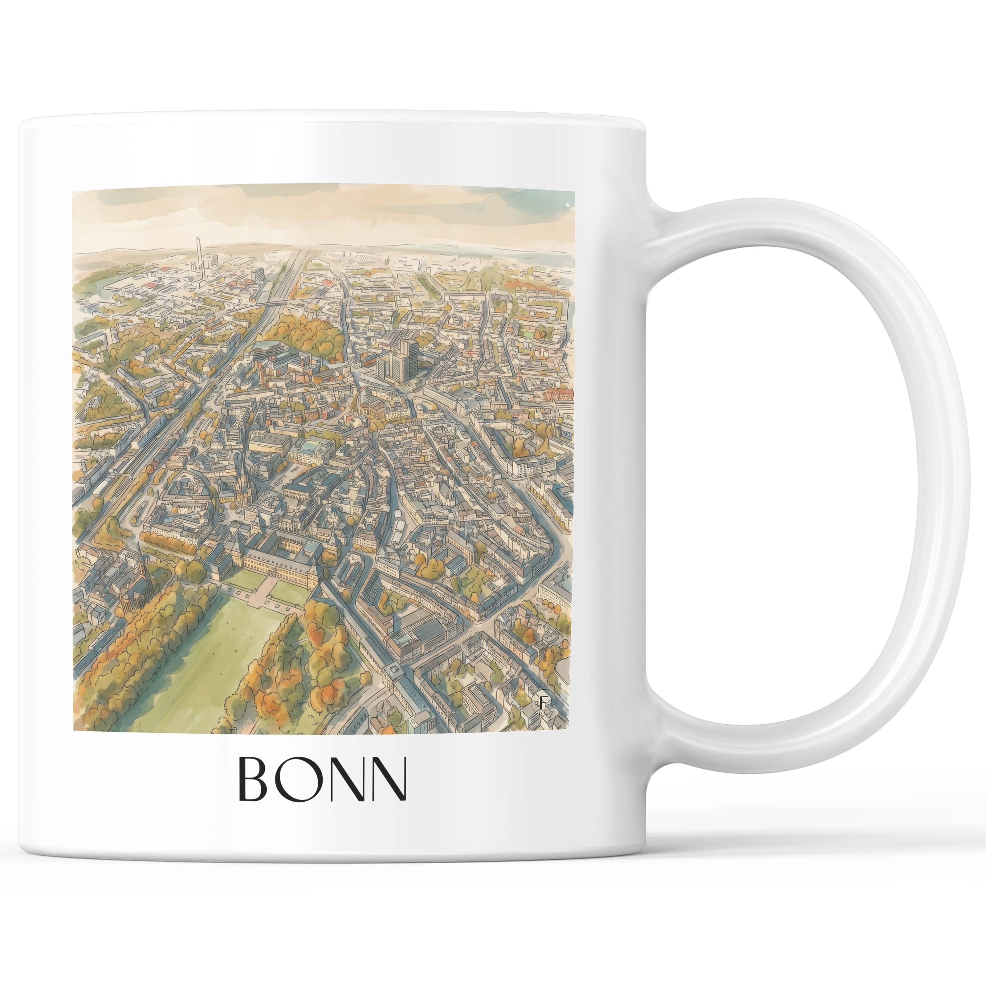 Bonn - Deutschland Becher - Kaffeetasse im Aquarell Stil - favplace