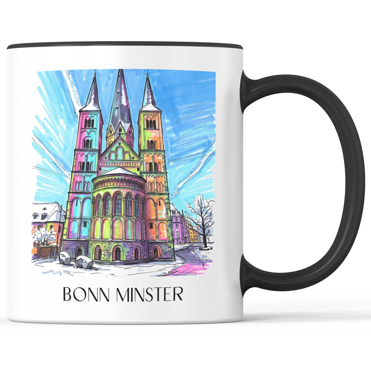 Bonner Münster Kaffeebecher - Bonn - Deutschland Becher - Kaffeetasse im Tag Graffiti Stil - favplace