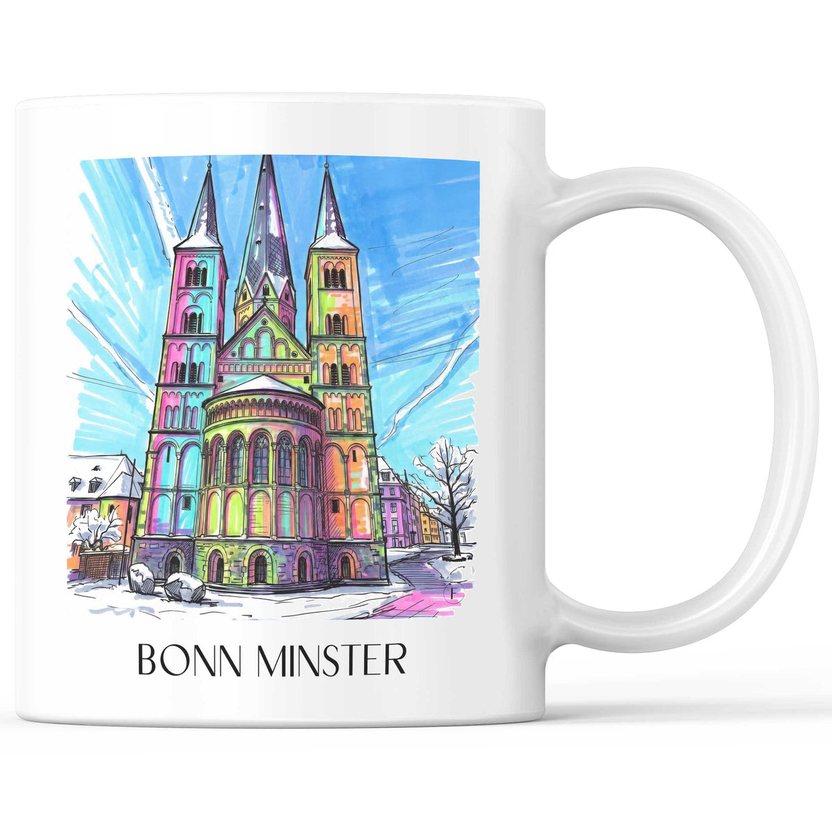 Bonner Münster Kaffeebecher - Bonn - Deutschland Becher - Kaffeetasse im Tag Graffiti Stil - favplace