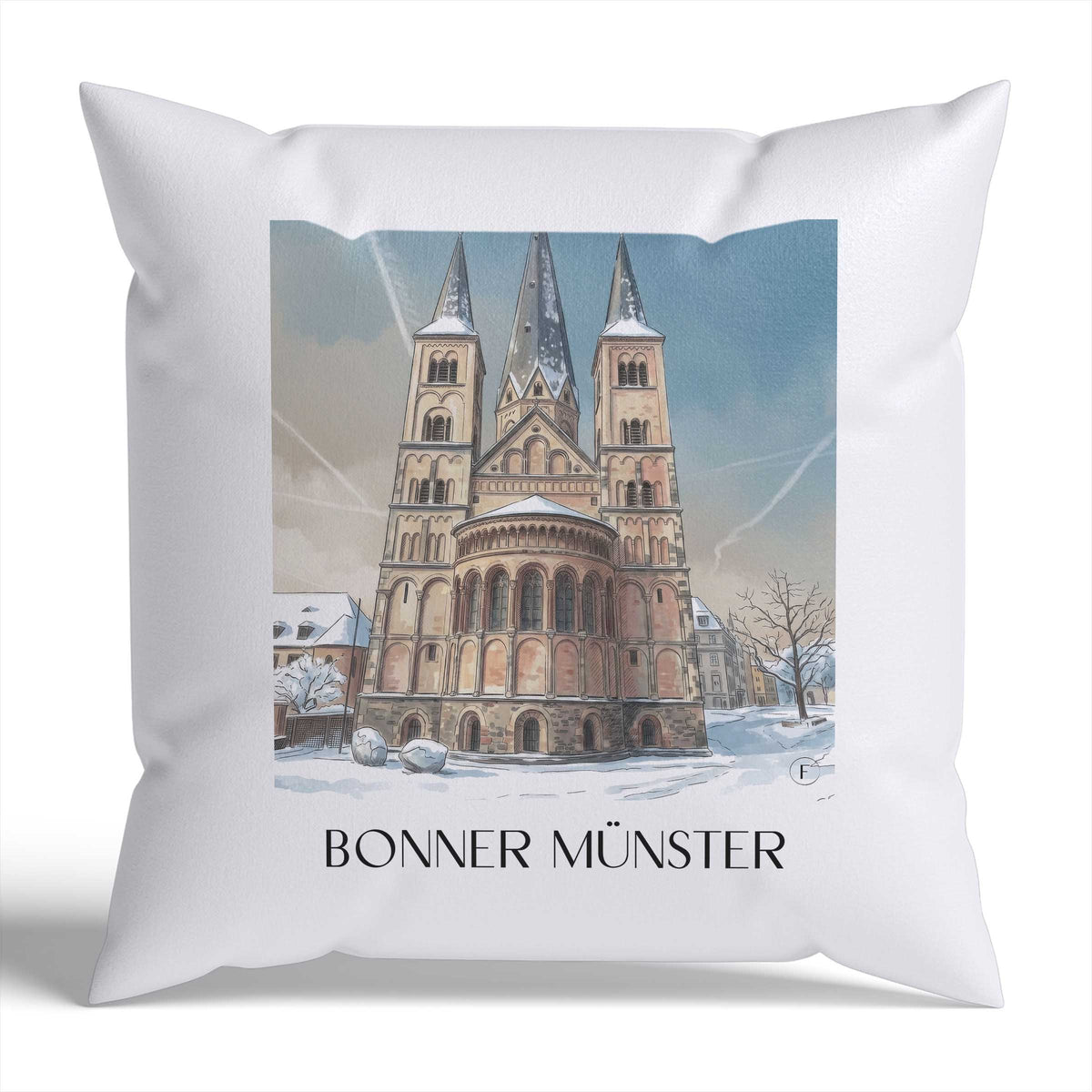 bonner-münster-bonn-deutschland-kissenbezug-aquarell