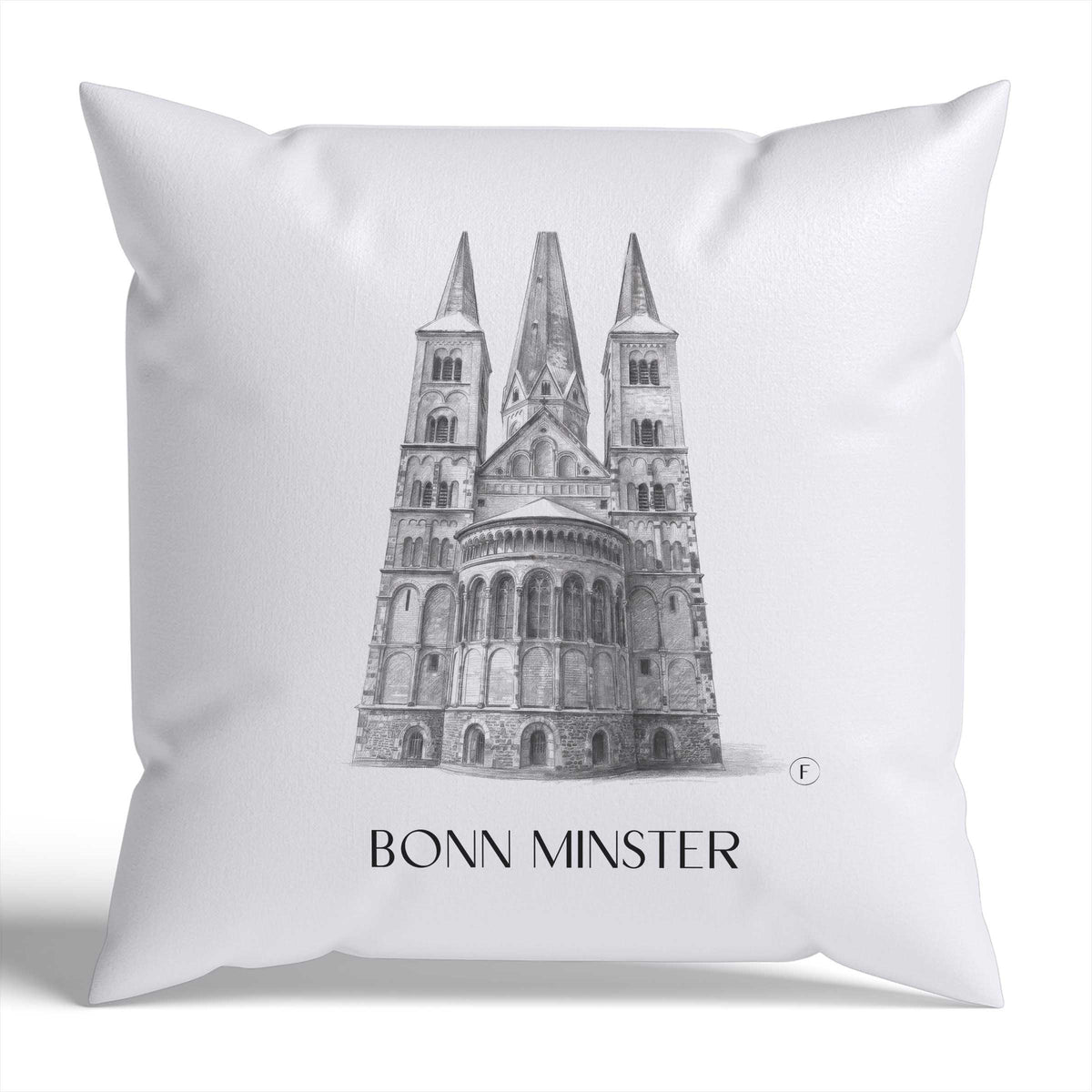 Bonner Münster Kissenhülle - Zierkissen Bezug - Bonn - Deutschland Kissen bzw. Kissenbezug im Zeichnung Stil - favplace