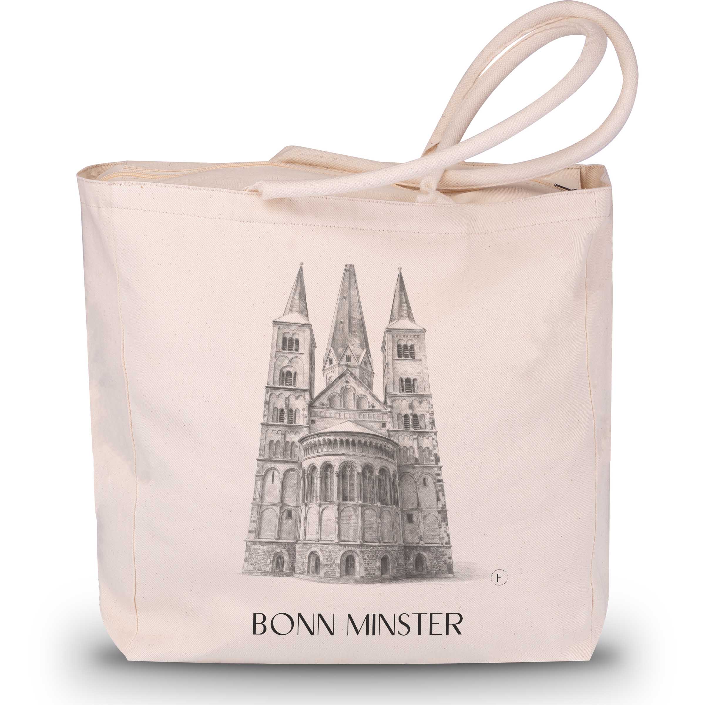 Bonner Münster Shopping Tasche - Bonn - Deutschland Tote Bag - Einkaufstasche im Zeichnung Stil