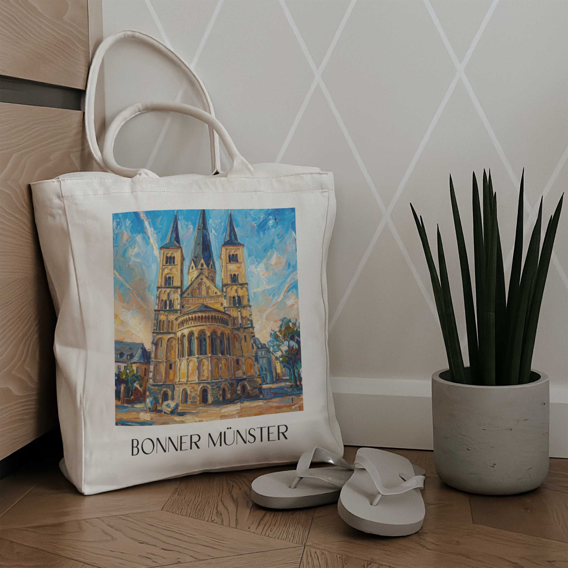 bonner-münster-bonn-deutschland-einkaufstasche-oil-painting-oelgemaelde