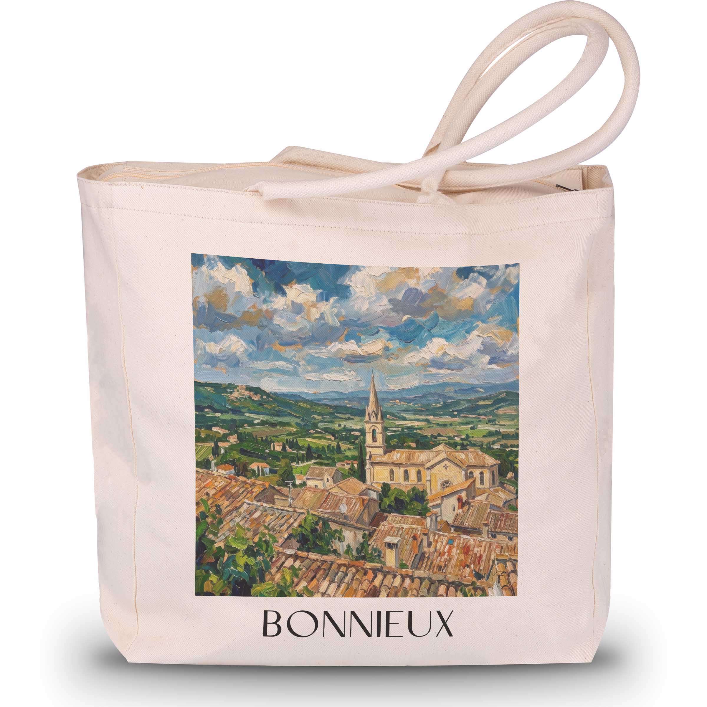 Bonnieux Shopping Tasche - Provence - Frankreich Tote Bag - Einkaufstasche im Ölgemälde Stil - favplace