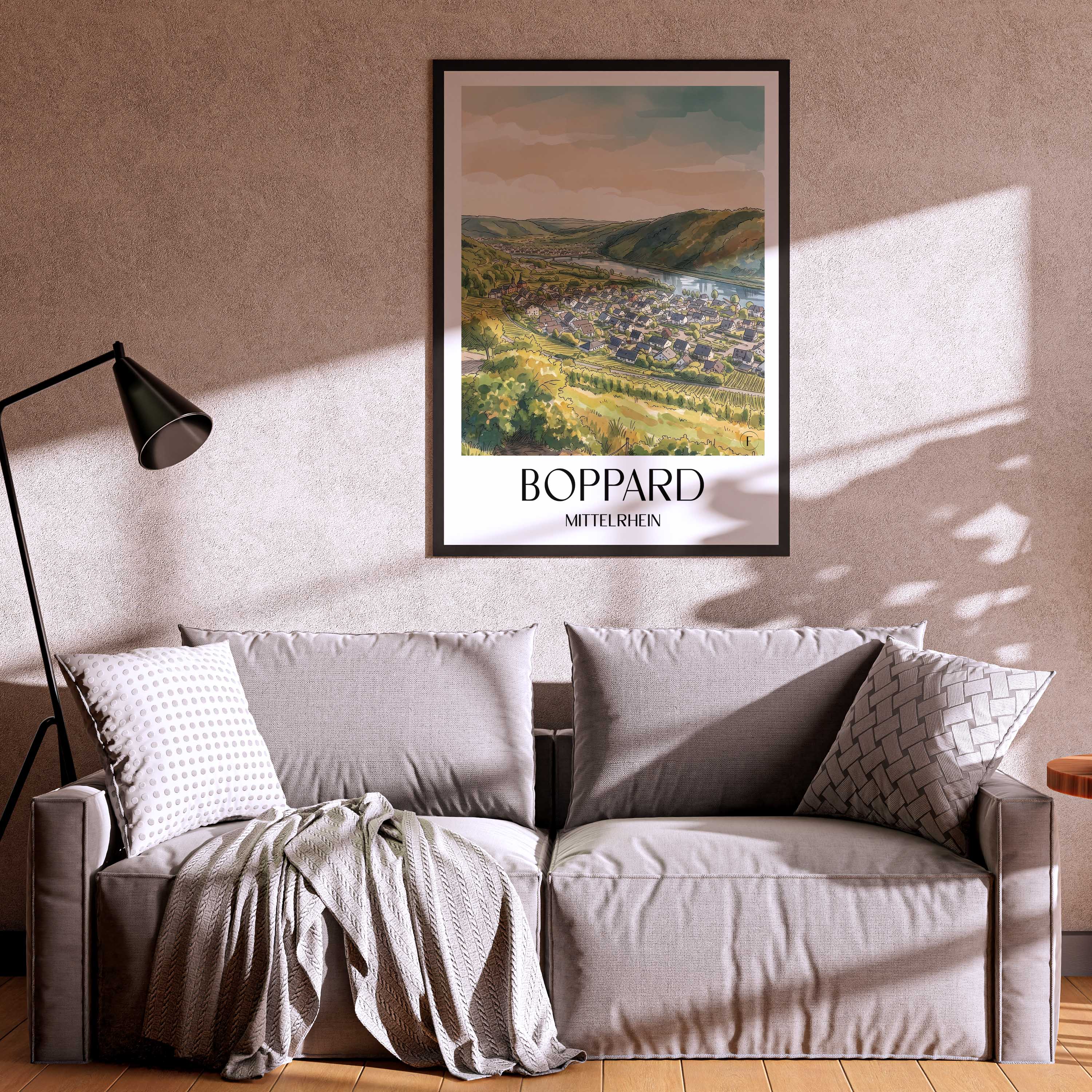 boppard-mittelrhein-deutschland-poster-aquarell