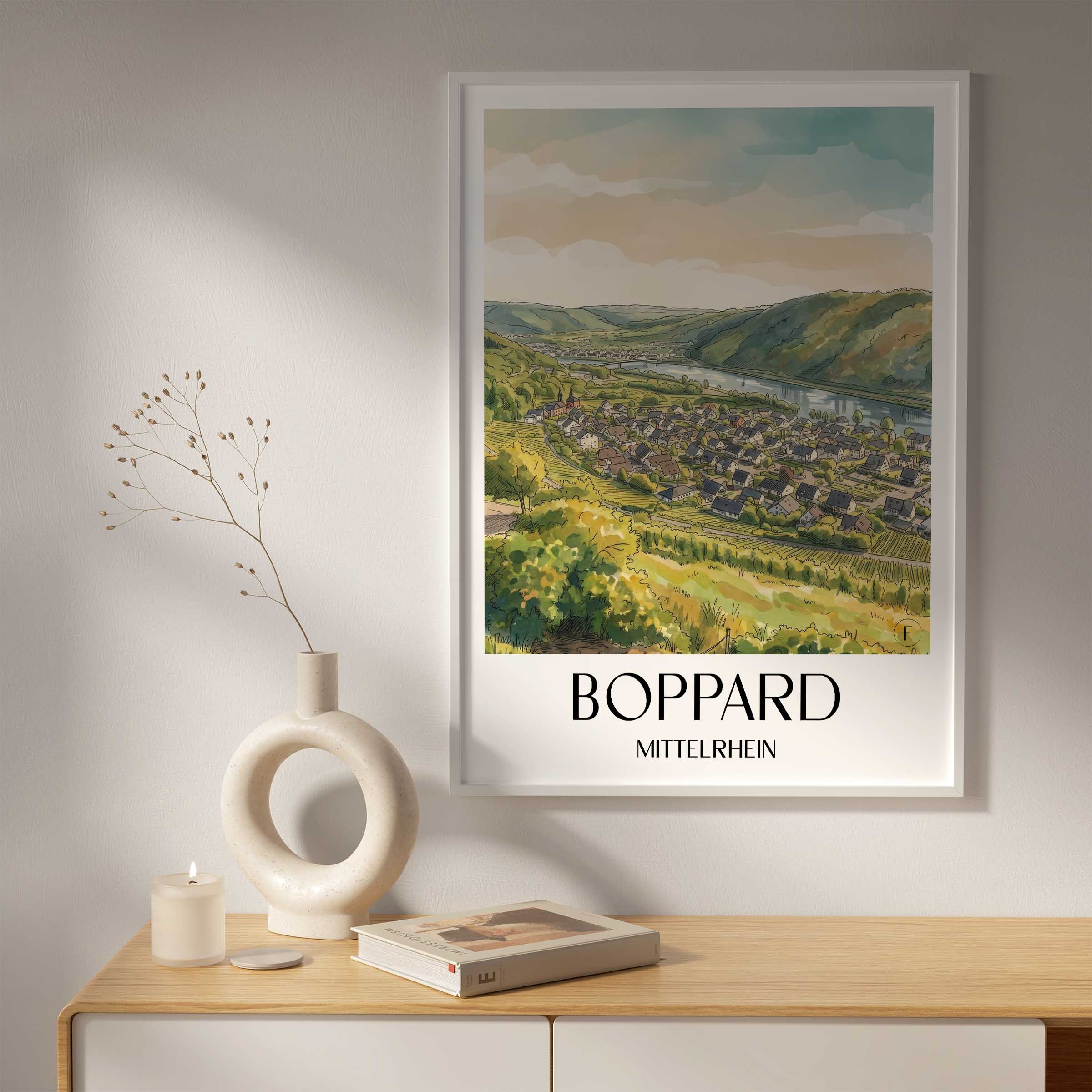 boppard-mittelrhein-deutschland-poster-aquarell