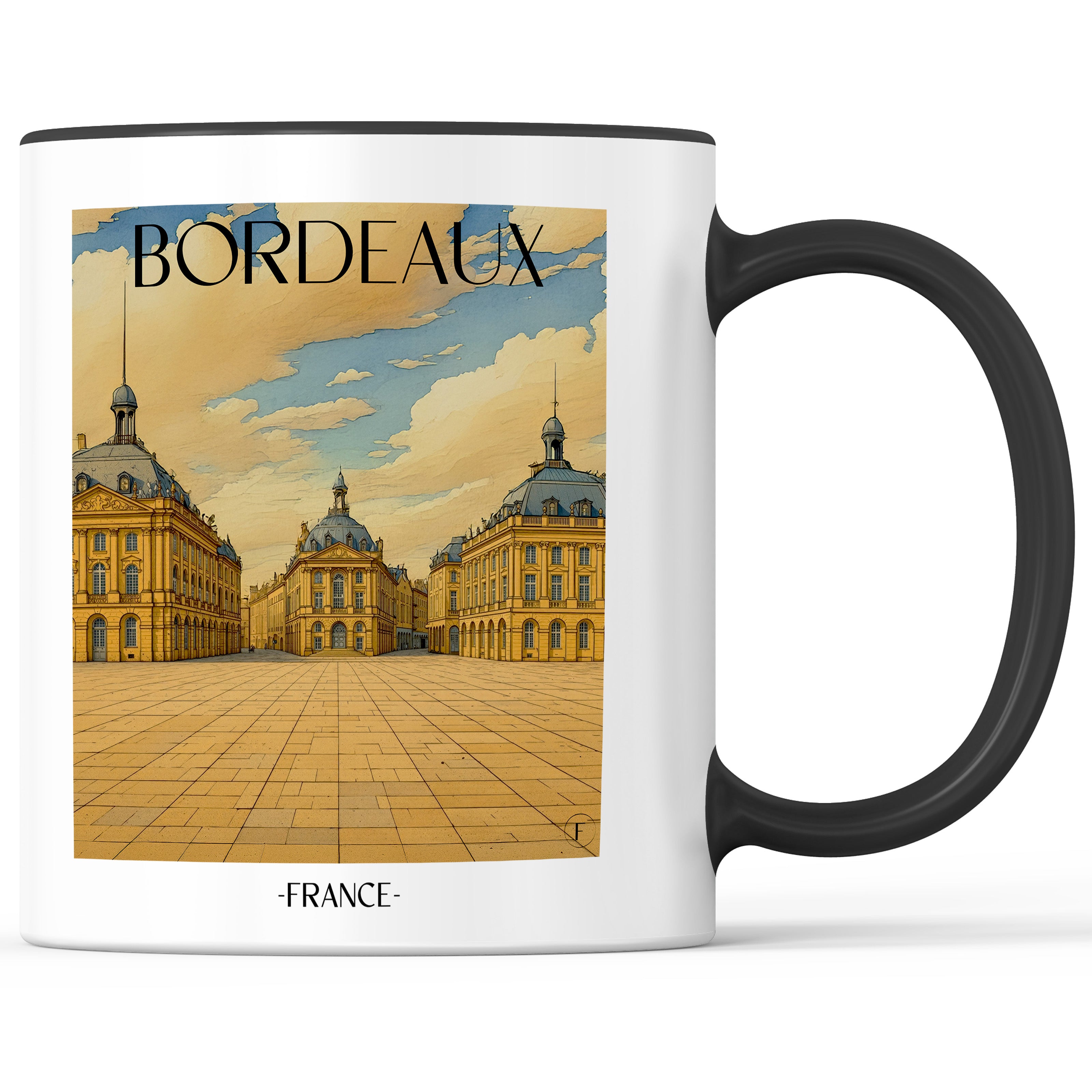 Bordeaux - Frankreich Becher - Kaffeetasse im Aquarell Stil - favplace