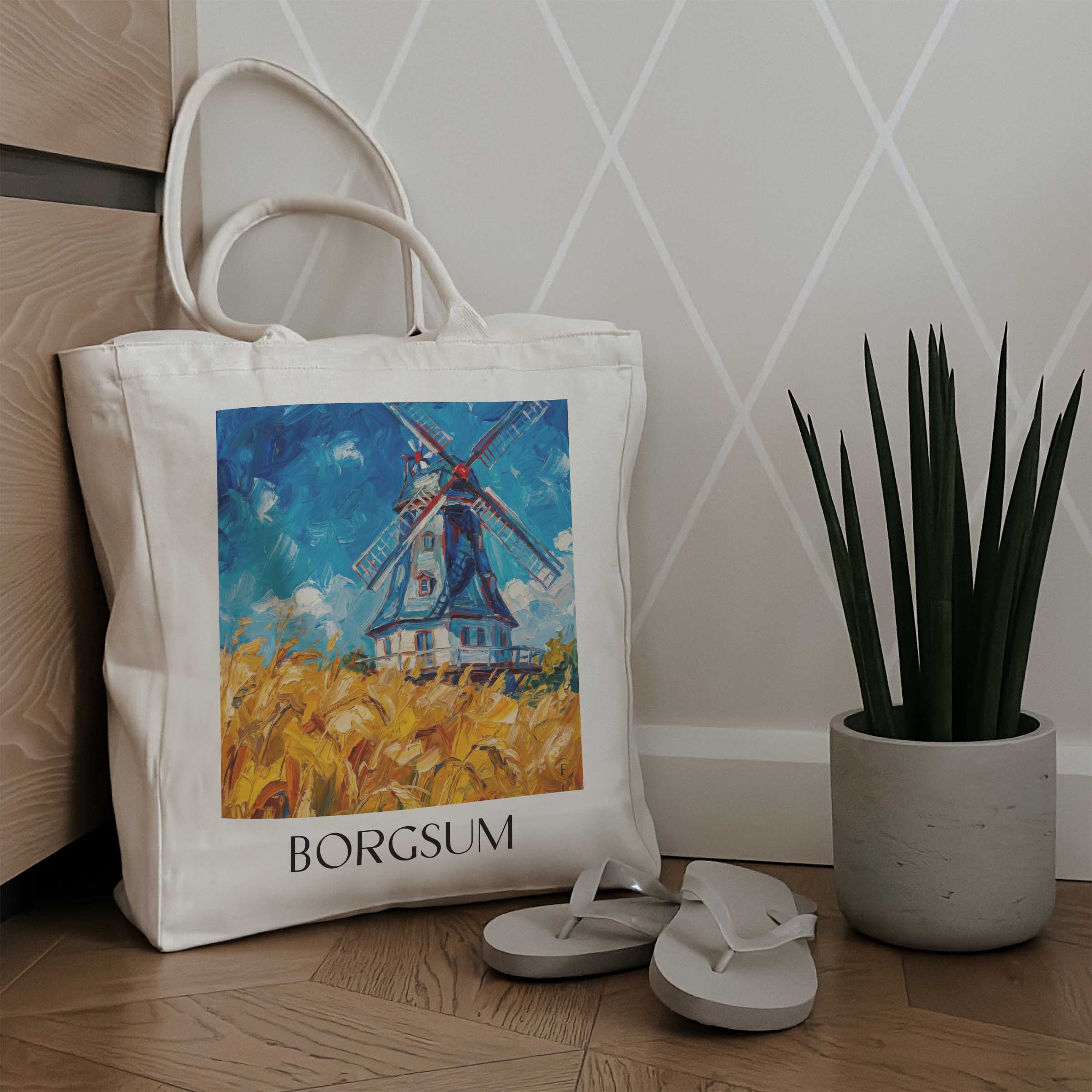 borgsum-schleswig-holstein-deutschland-einkaufstasche-oil-painting-oelgemaelde