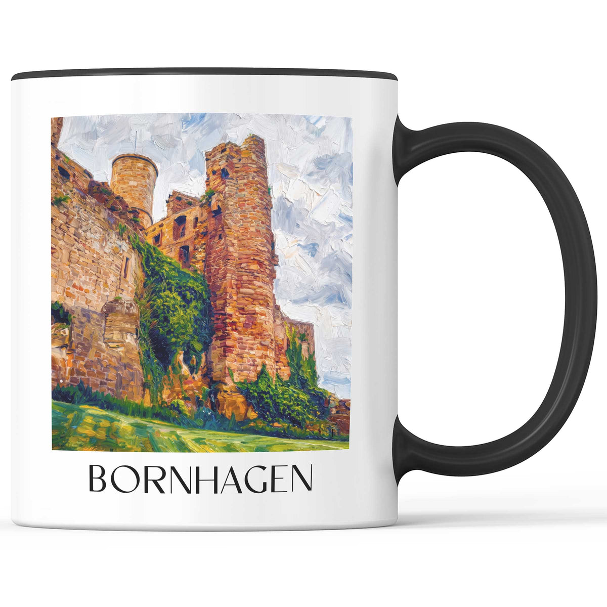 Bornhagen Kaffeebecher - Eichsfeld - Deutschland Becher - Kaffeetasse im Ölgemälde Stil