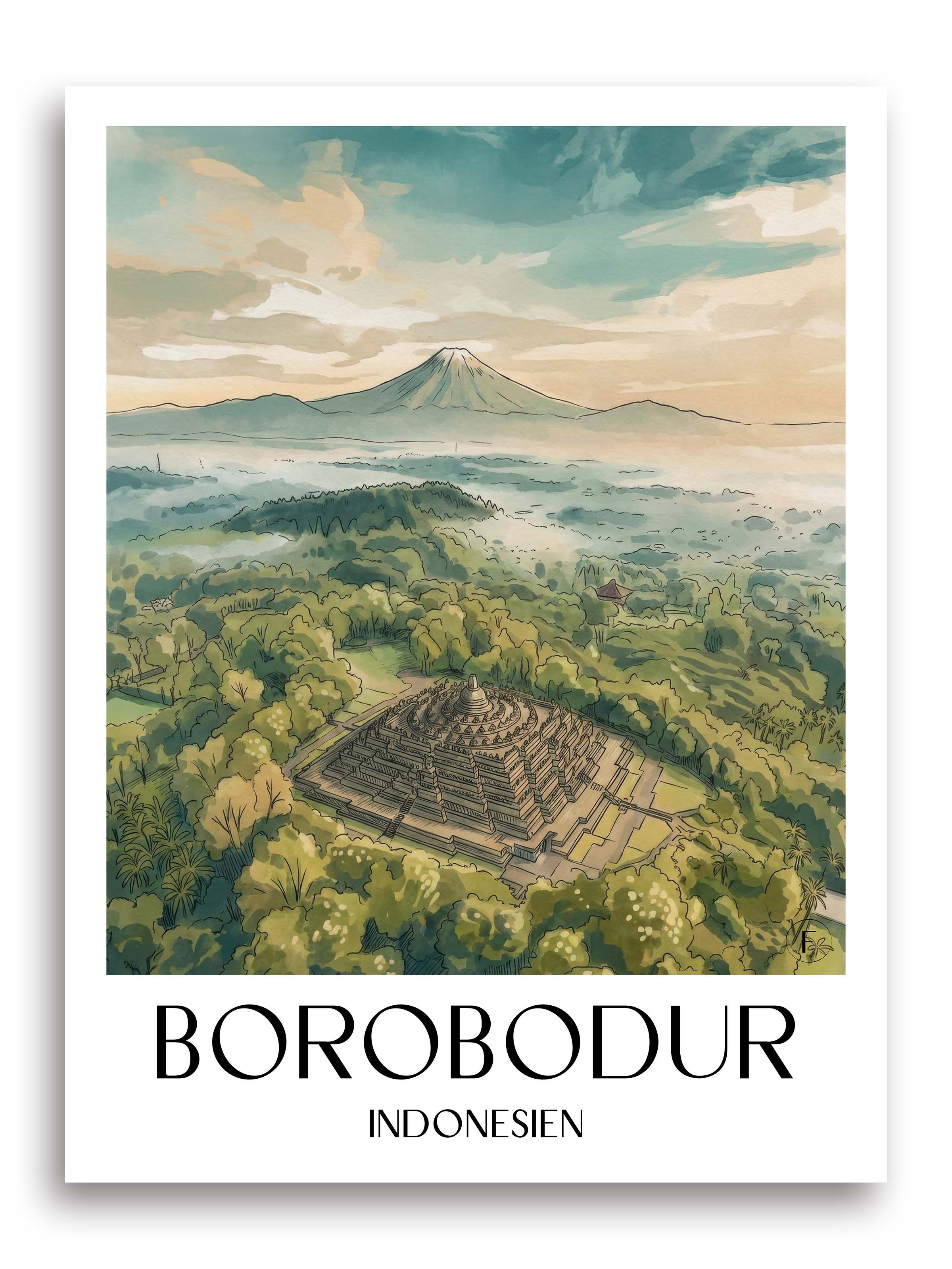 borobodur-indonesien-poster-aquarell