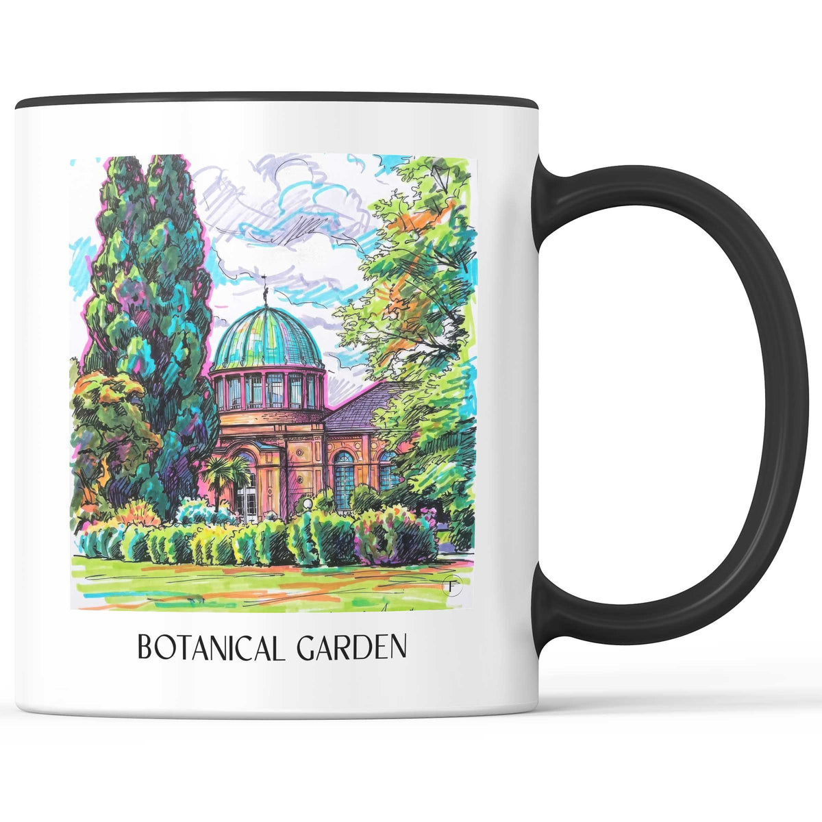 Botanischer Garten Kaffeebecher - Karlsruhe - Deutschland Becher - Kaffeetasse im Tag Graffiti Stil - favplace
