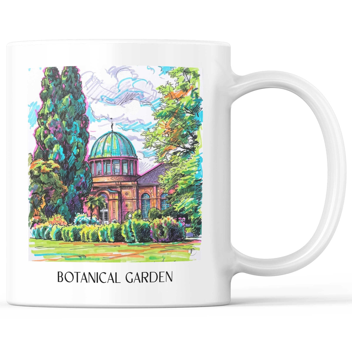 Botanischer Garten Kaffeebecher - Karlsruhe - Deutschland Becher - Kaffeetasse im Tag Graffiti Stil - favplace