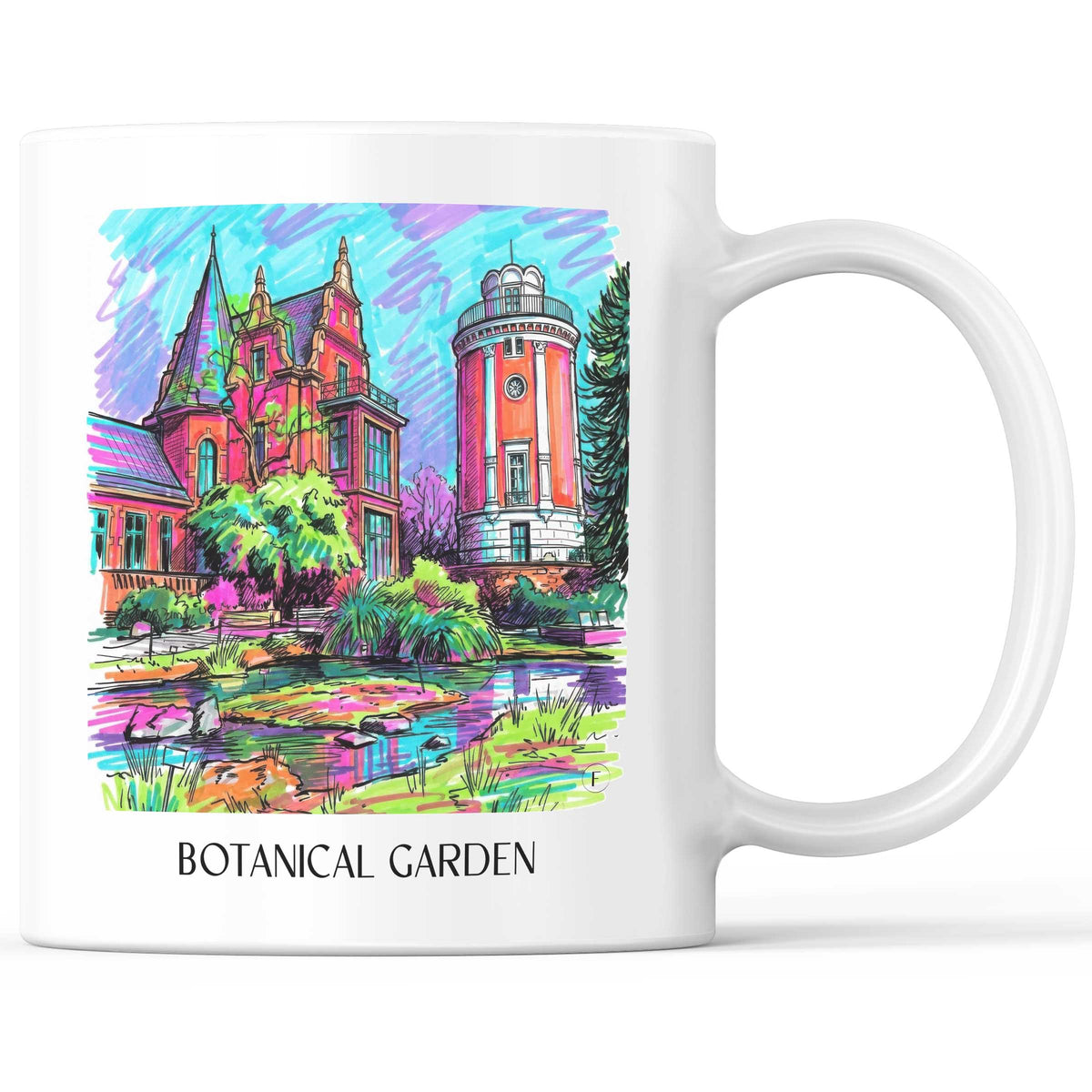 Botanischer Garten Kaffeebecher - Wuppertal - Deutschland Becher - Kaffeetasse im Tag Graffiti Stil - favplace