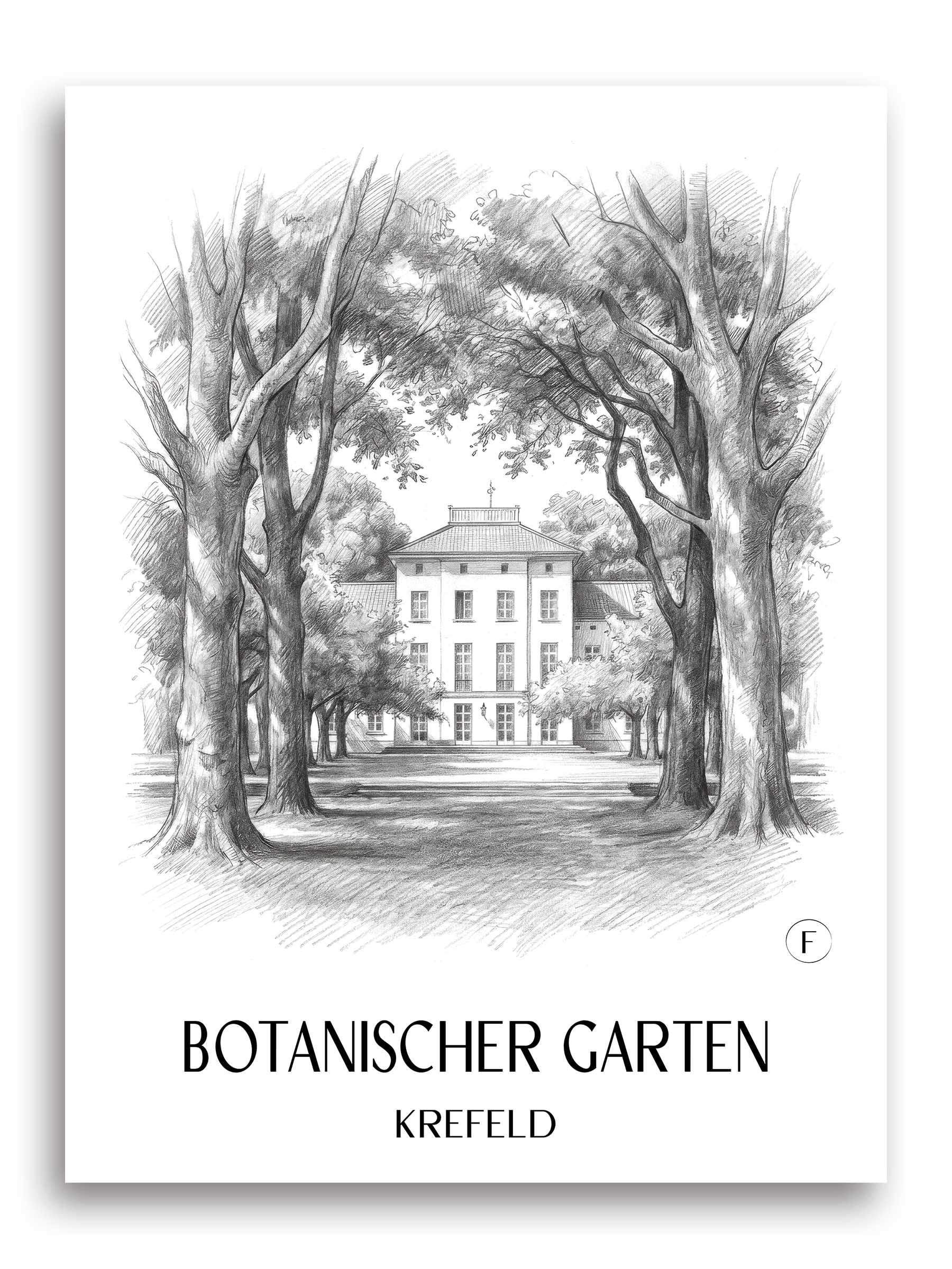 botanischer-garten-krefeld-deutschland-poster-bleistift-zeichnung-drawing