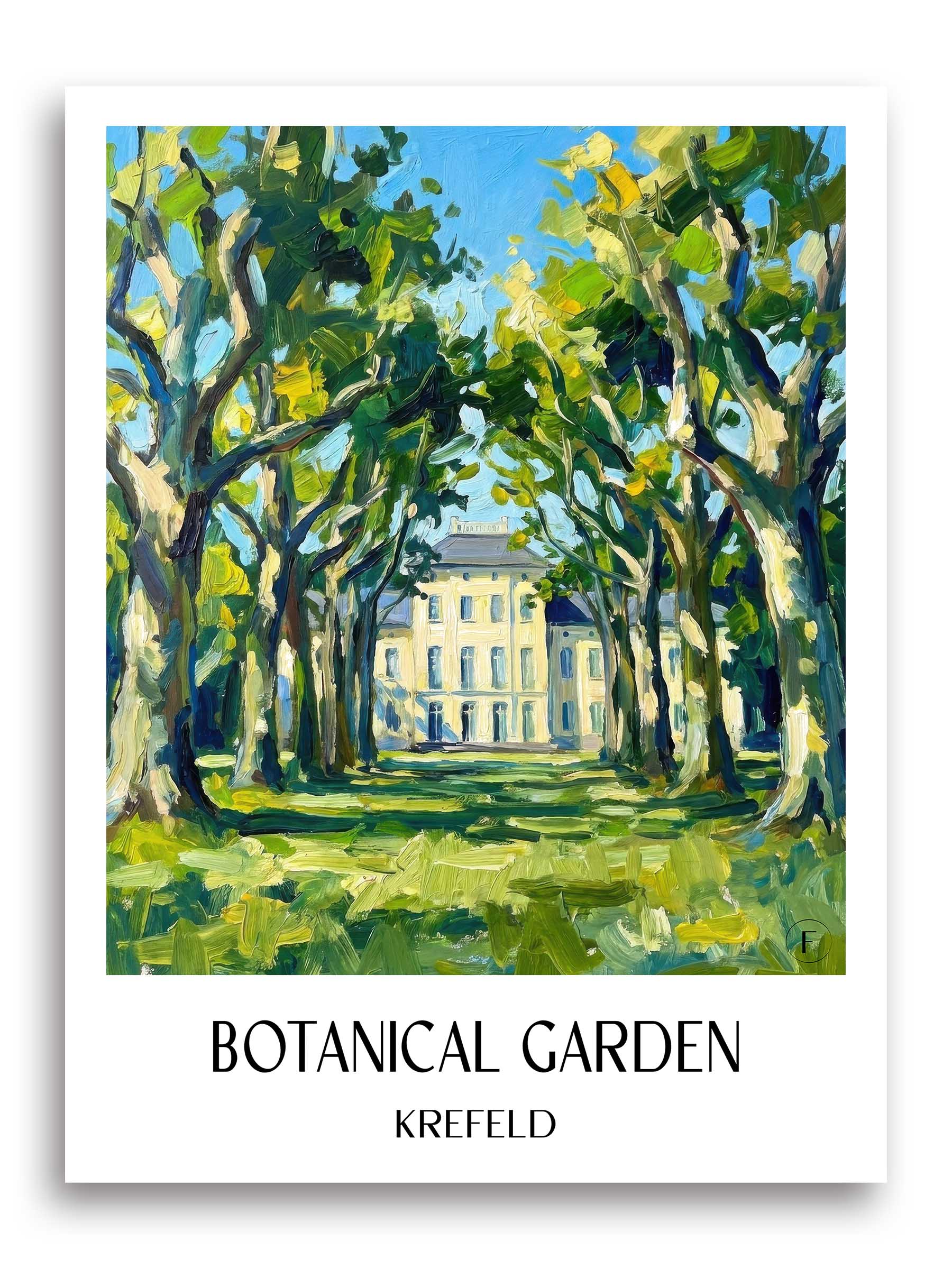 Botanischer Garten Poster - Krefeld - Deutschland Kunstdruck - Ölgemälde von A4 bis A1 - favplace