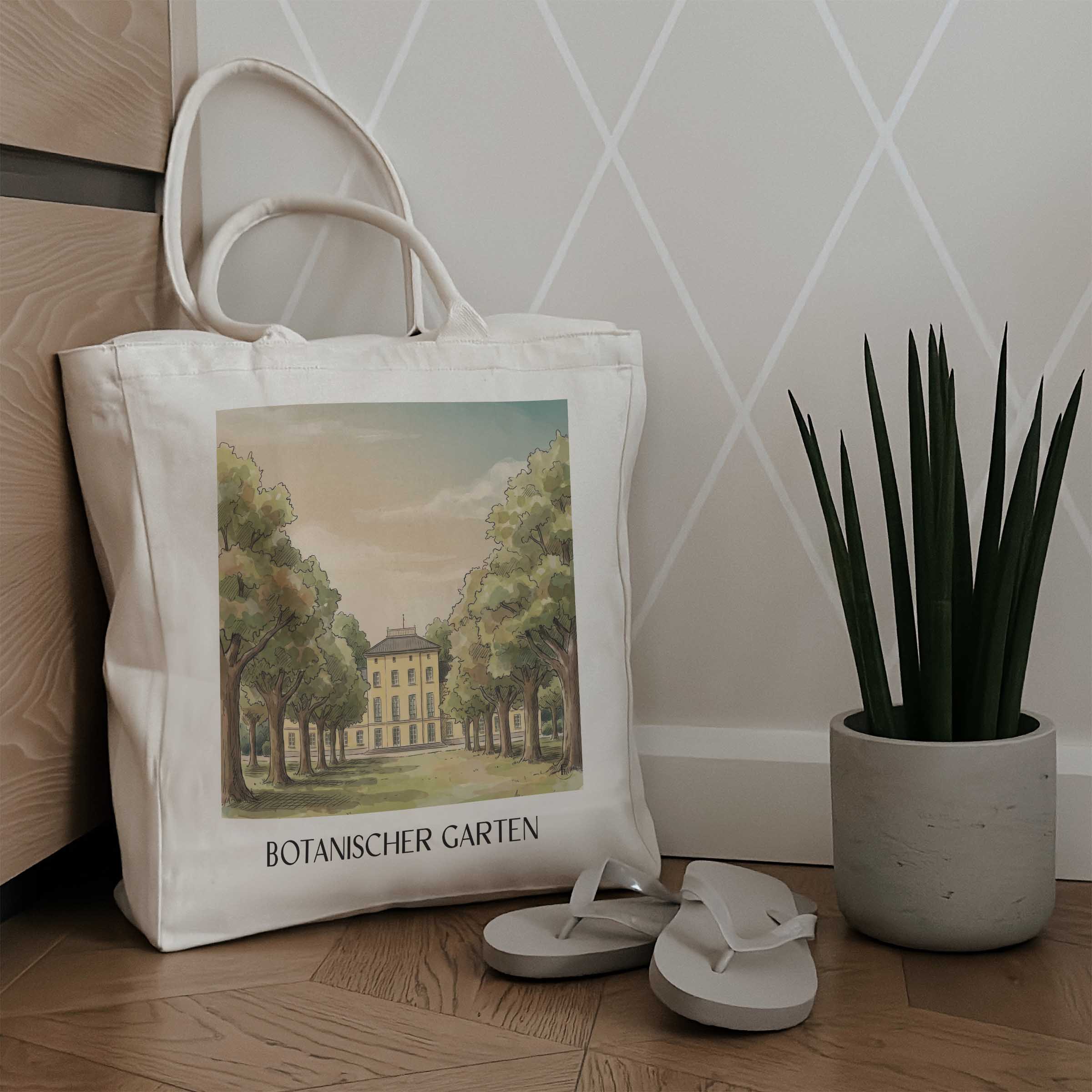 botanischer-garten-krefeld-deutschland-einkaufstasche-aquarell