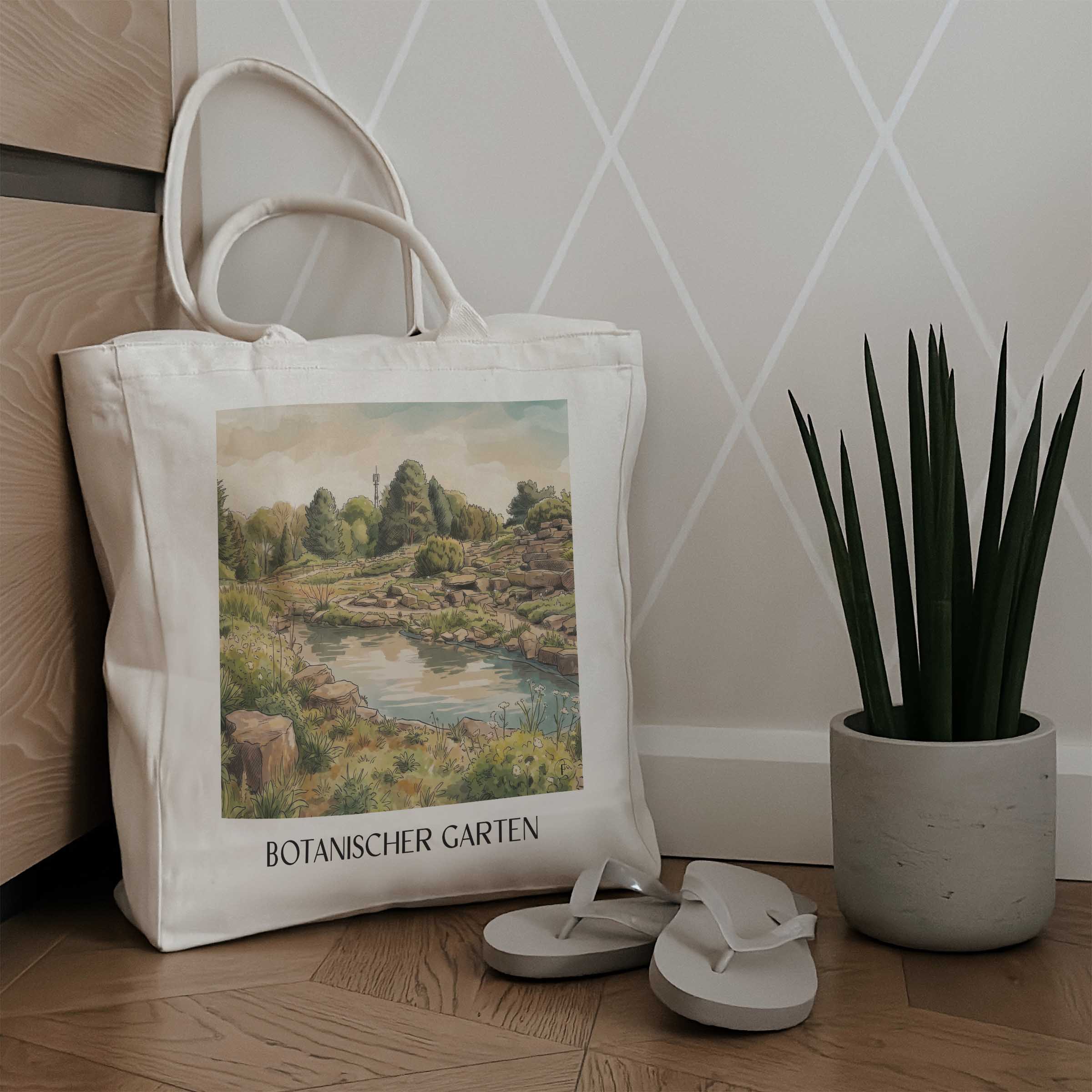 botanischer-garten-osnabrück-deutschland-einkaufstasche-aquarell