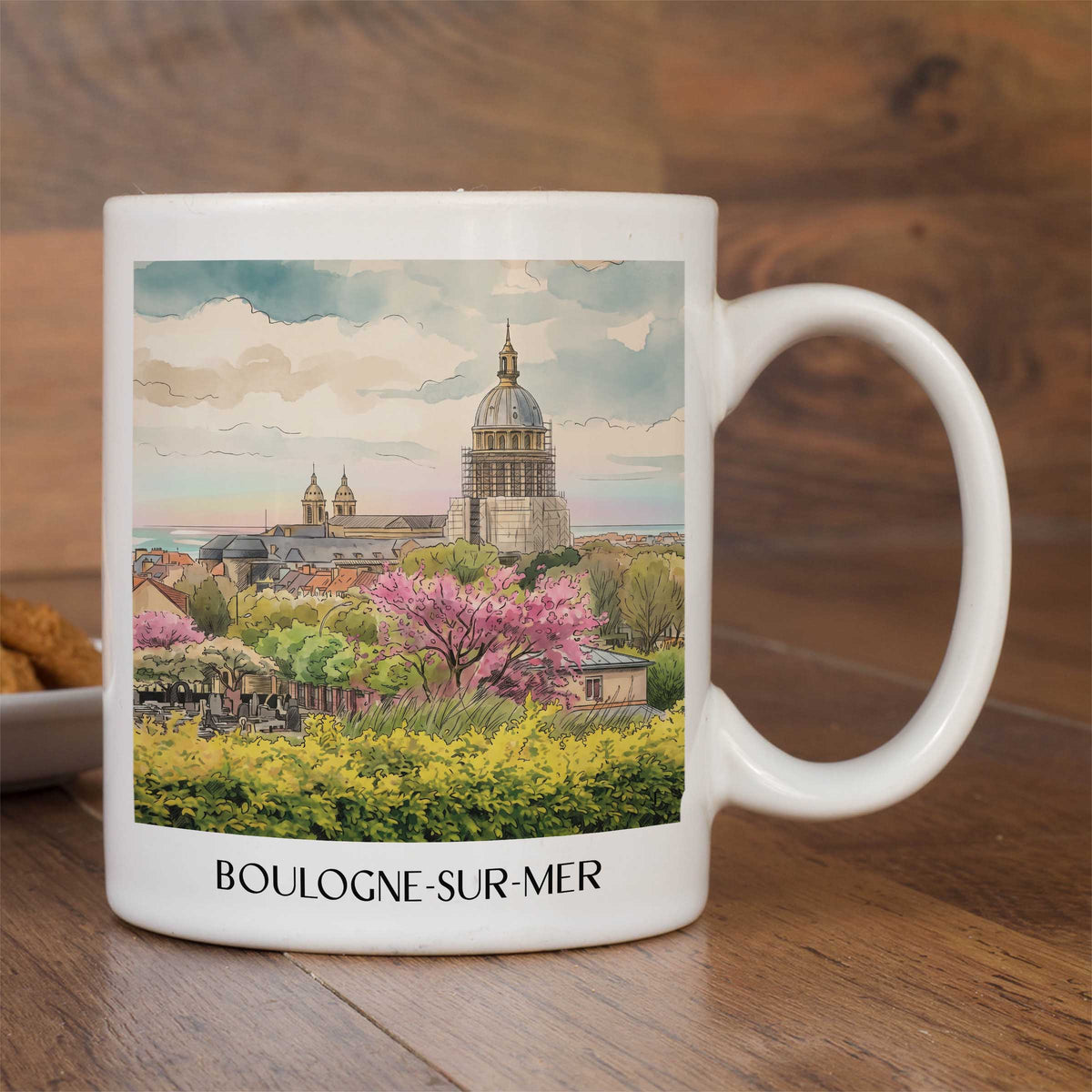 boulogne-sur-mer-côte-d'opale-frankreich-kaffeebecher-aquarell