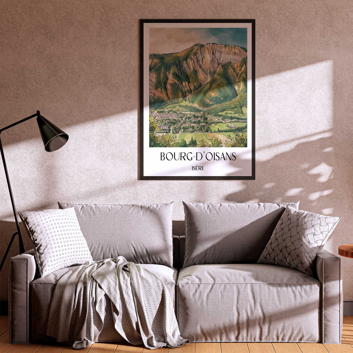 bourg-d'oisans-isère-frankreich-poster-aquarell