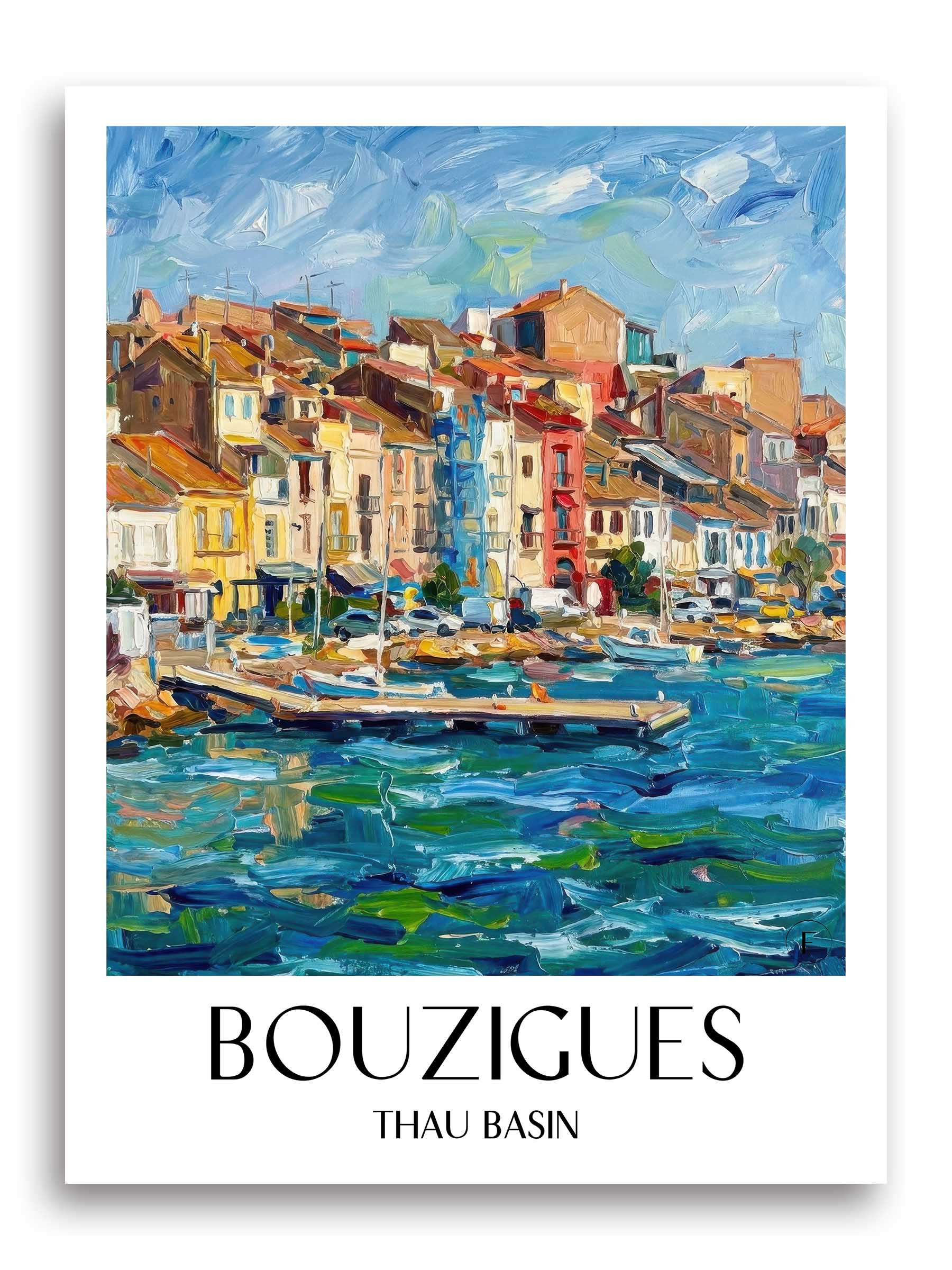 Bouzigues Poster - Bassin de Thau - Frankreich Kunstdruck - Ölgemälde von A4 bis A1 - favplace