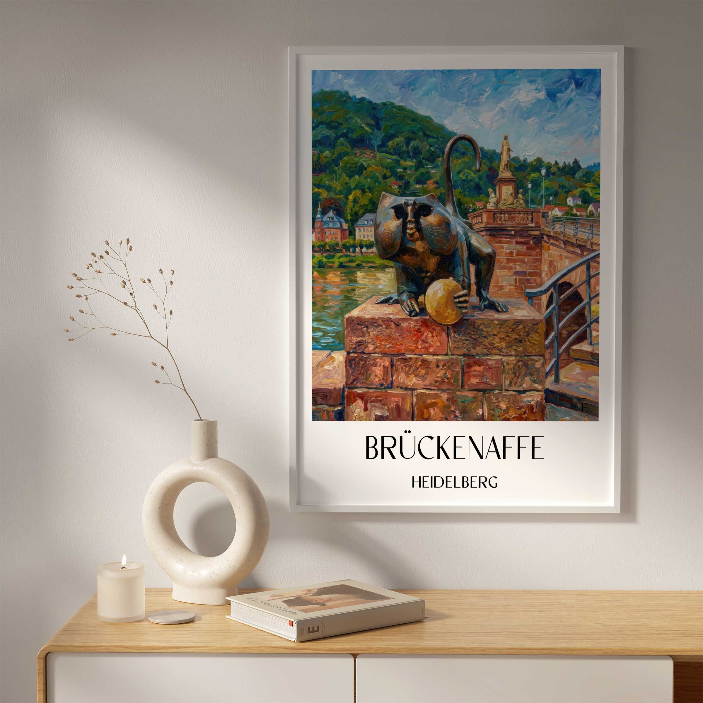 brückenaffe-heidelberg-deutschland-poster-oil-painting-oelgemaelde