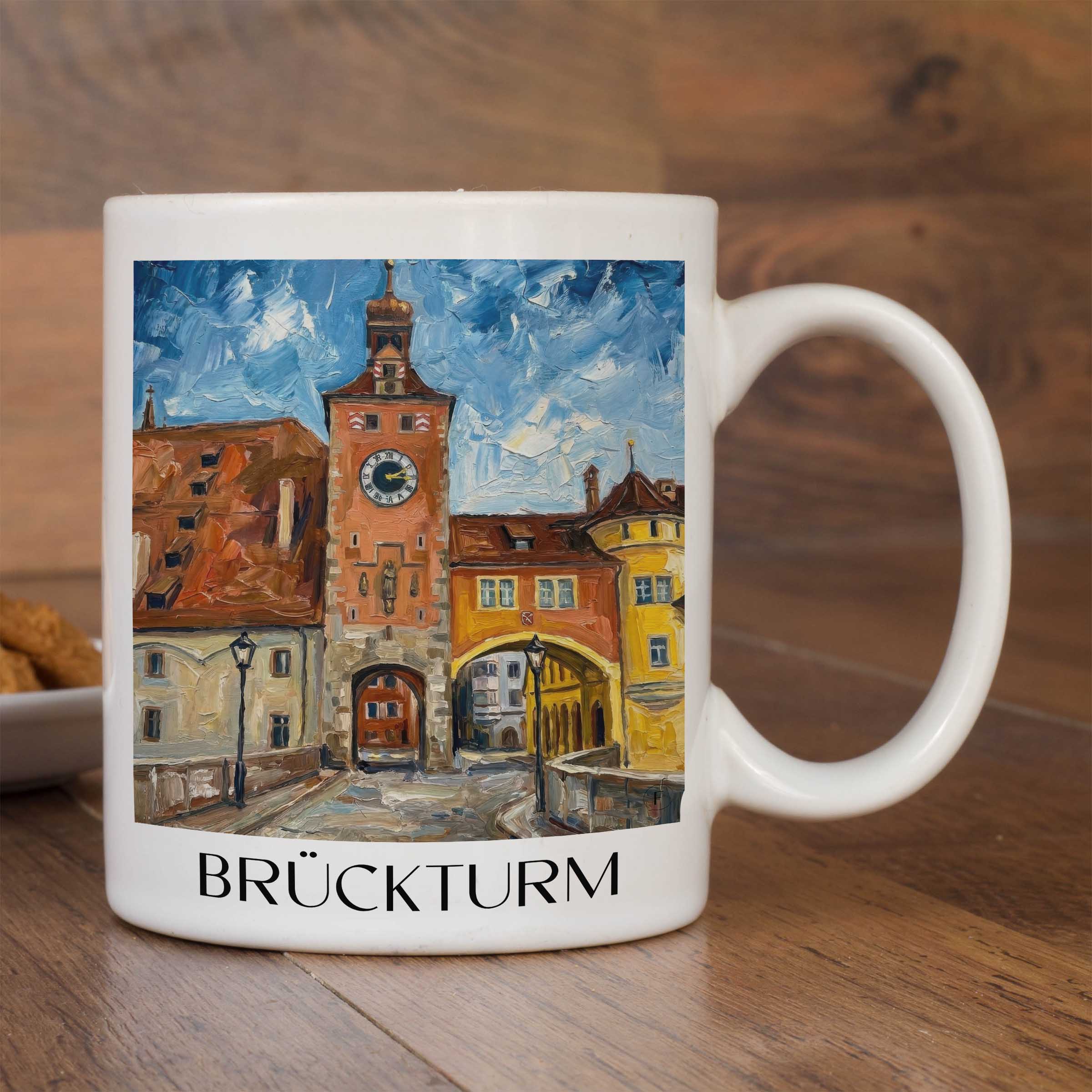 brückturm-regensburg-deutschland-kaffeebecher-oil-painting-oelgemaelde