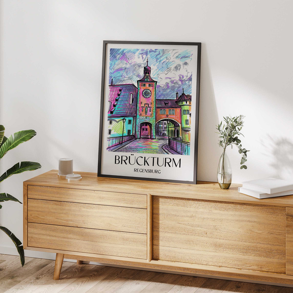 brückturm-regensburg-deutschland-poster-graffiti